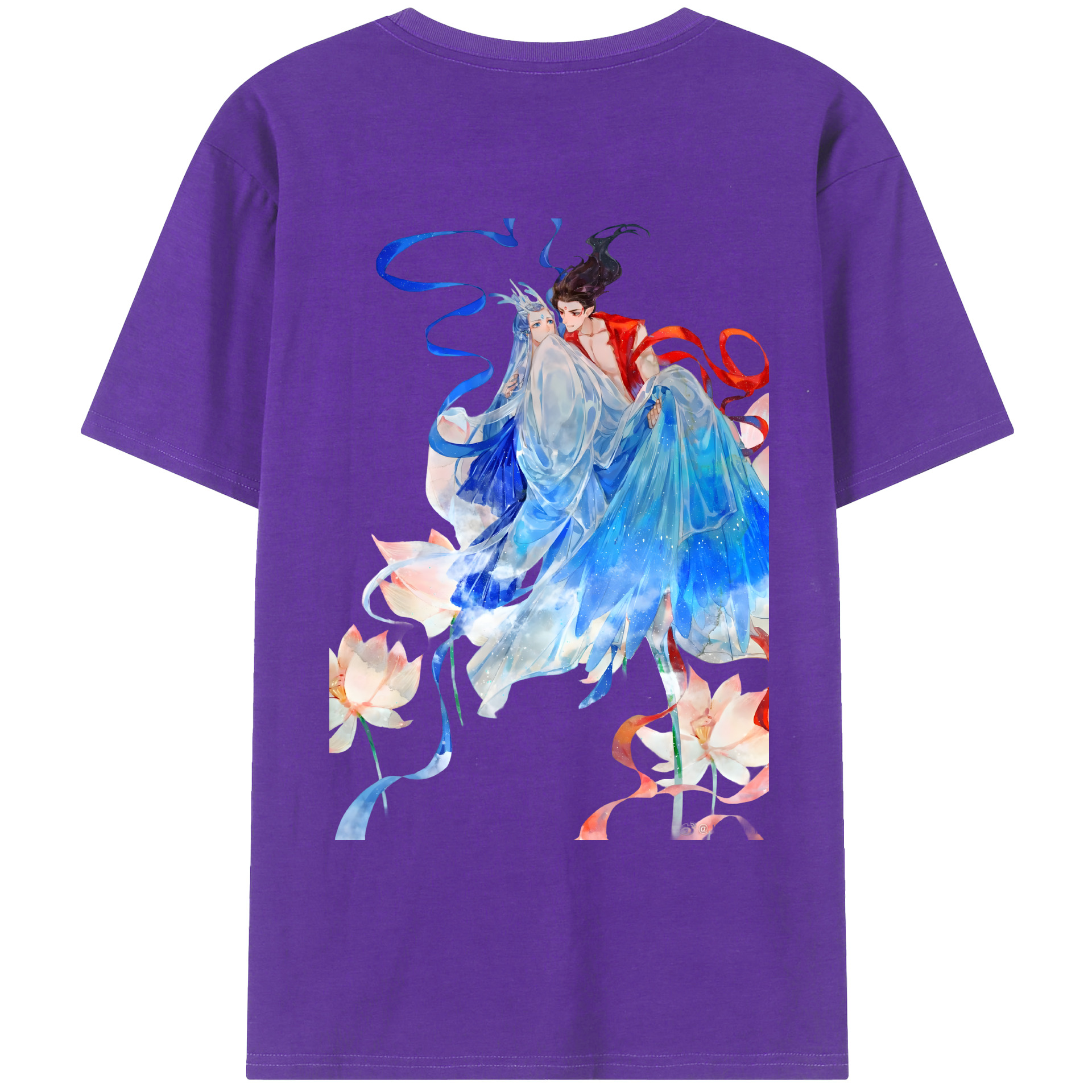 （画像用） Ne Zha 2 ナタ 魔童の大暴れ 綿100％ メンズ半袖Tシャツ（バックプリント） 通気性