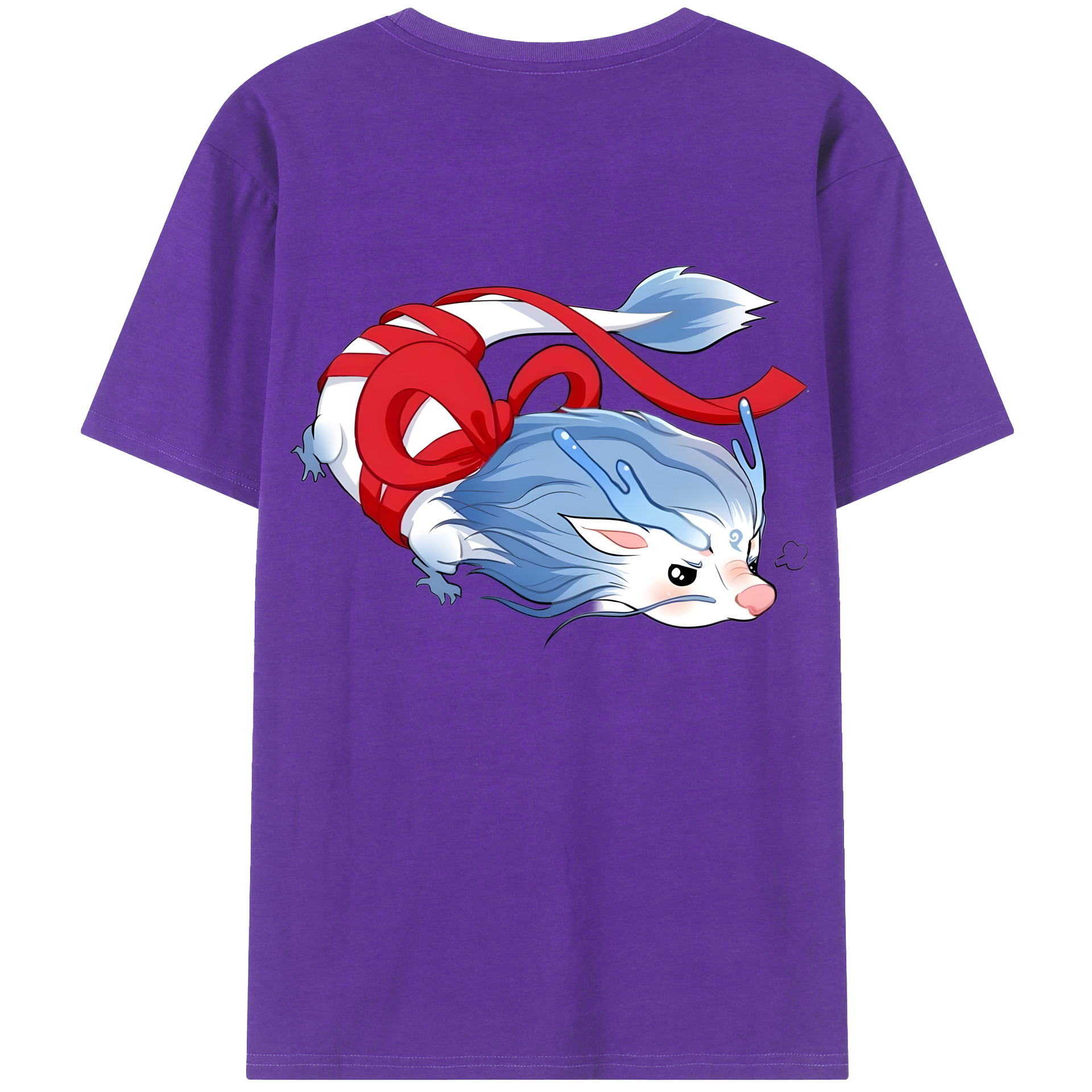 （画像用） Ne Zha 2 ナタ 魔童の大暴れ 綿100％ メンズ半袖Tシャツ（バックプリント） 通気性
