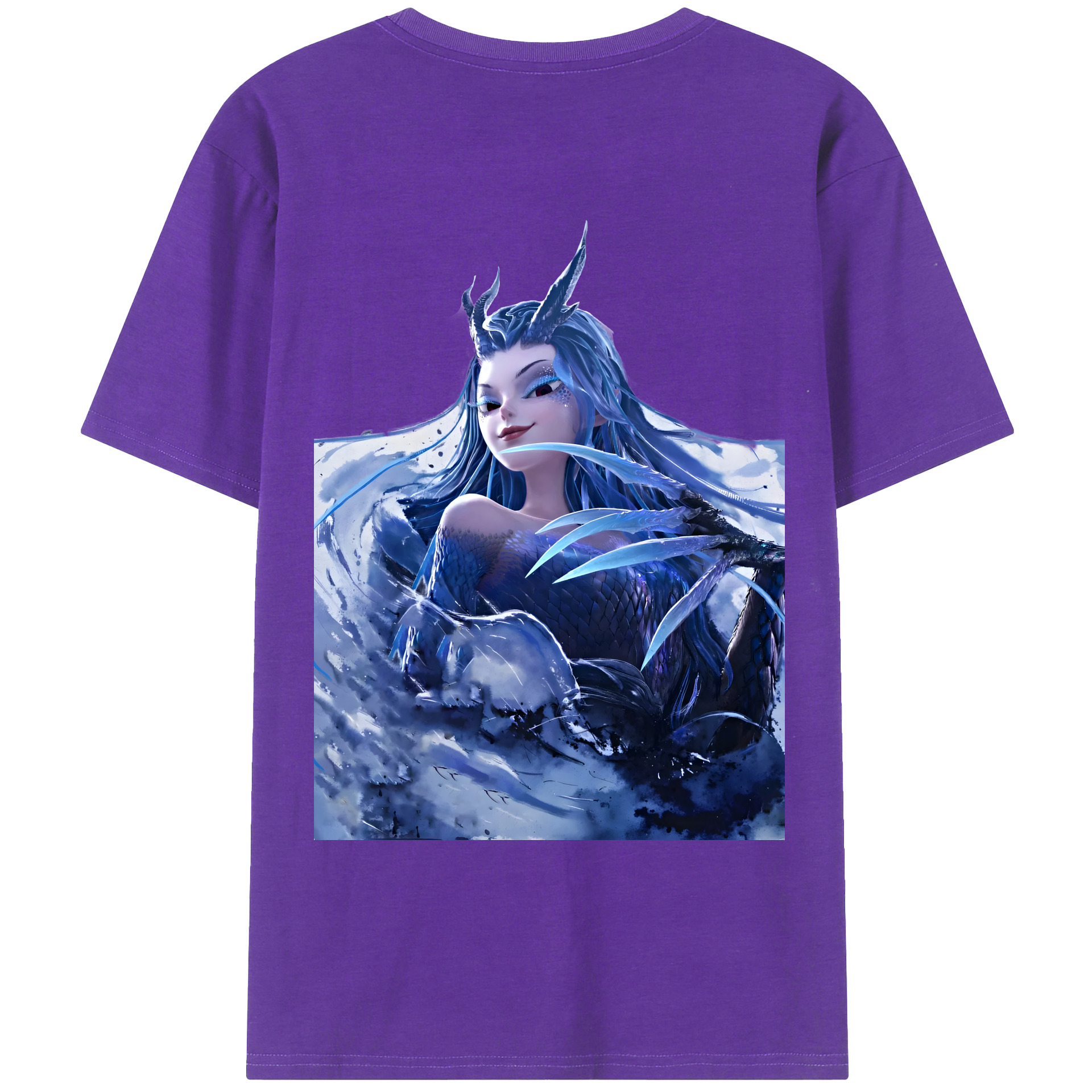 （画像用） Ne Zha 2 ナタ 魔童の大暴れ 綿100％ メンズ半袖Tシャツ（バックプリント） 通気性