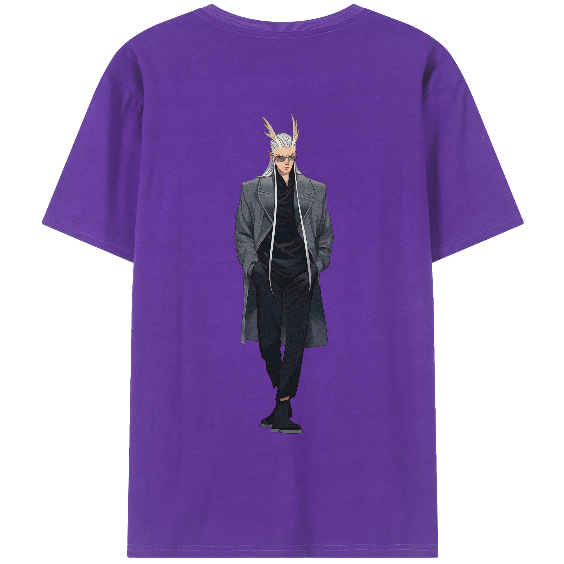 （画像用） Ne Zha 2 ナタ 魔童の大暴れ 綿100％ メンズ半袖Tシャツ（バックプリント） 通気性