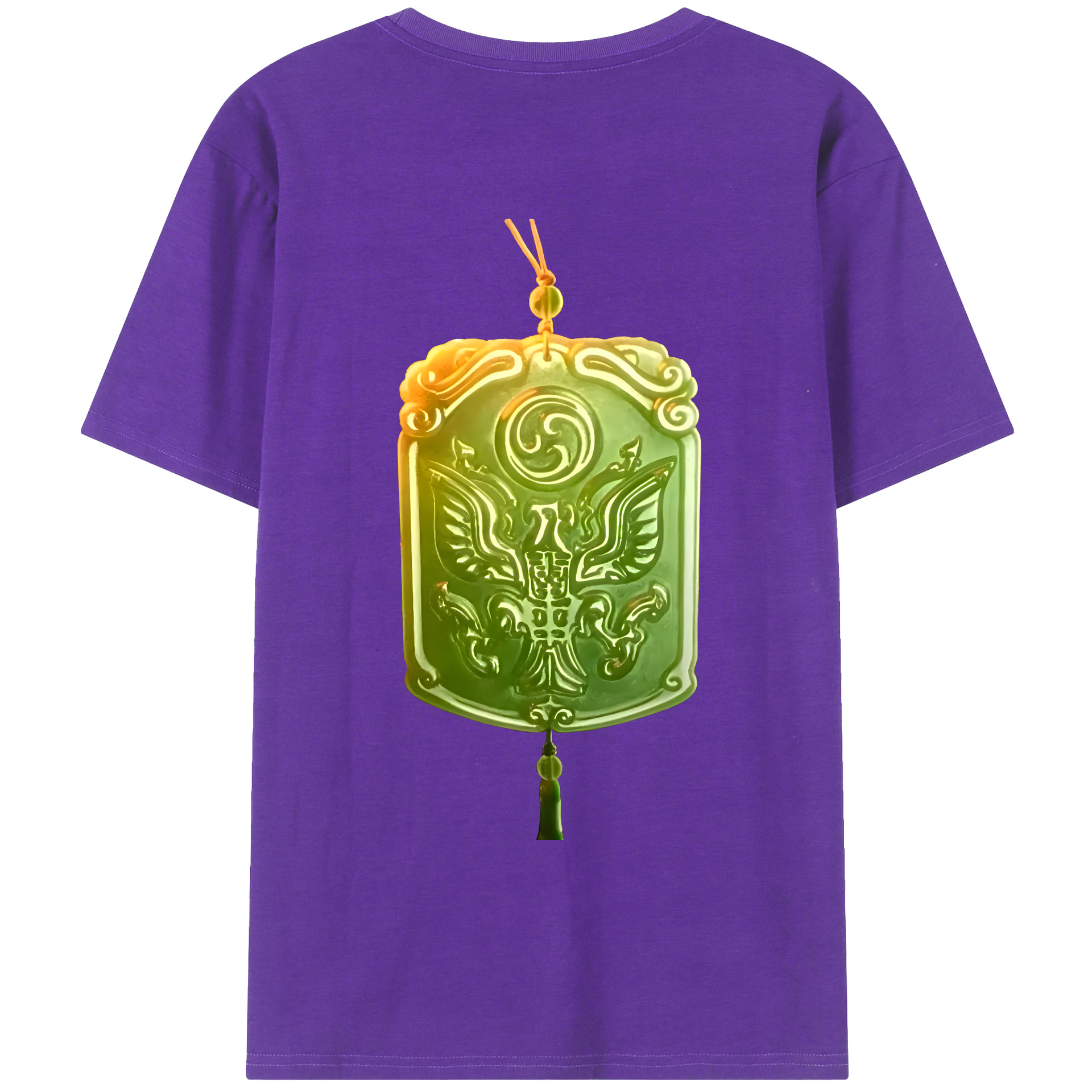（画像用） Ne Zha 2 ナタ 魔童の大暴れ 綿100％ メンズ半袖Tシャツ（バックプリント） 通気性