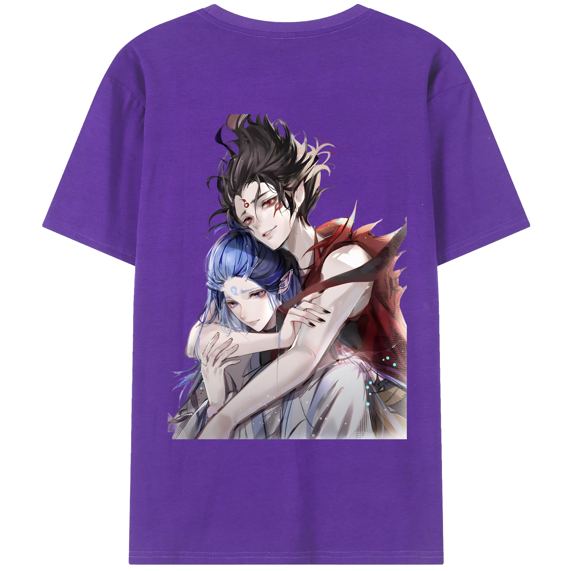 （画像用） Ne Zha 2 ナタ 魔童の大暴れ 綿100％ メンズ半袖Tシャツ（バックプリント） 通気性