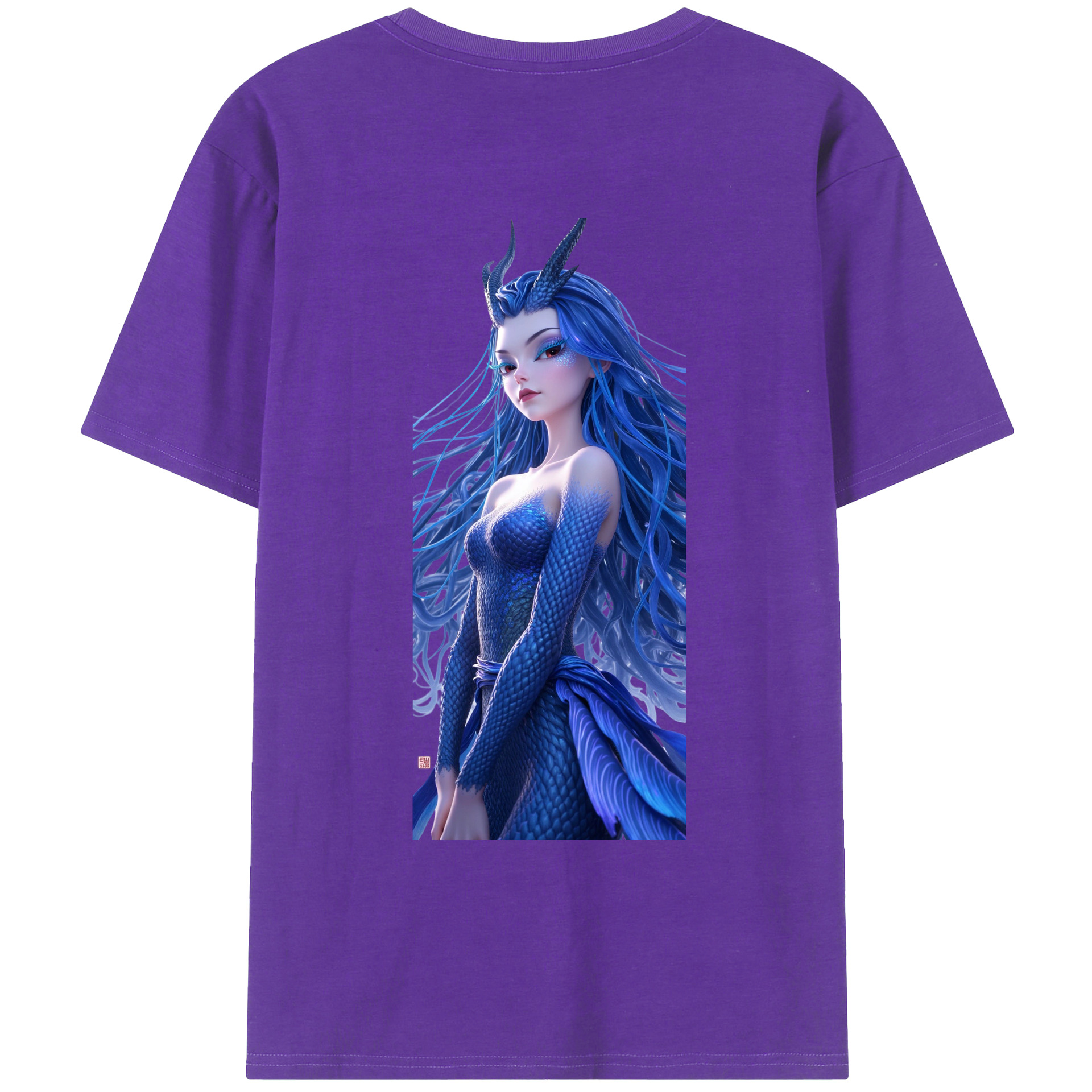 （画像用） Ne Zha 2 ナタ 魔童の大暴れ 綿100％ メンズ半袖Tシャツ（バックプリント） 通気性