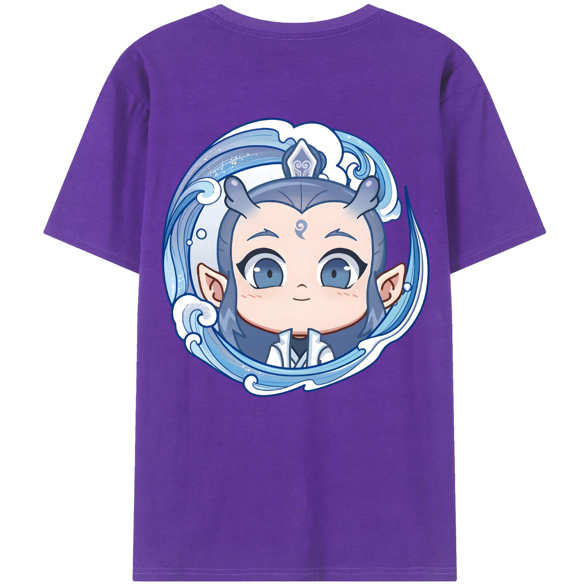 （画像用） Ne Zha 2 ナタ 魔童の大暴れ 綿100％ メンズ半袖Tシャツ（バックプリント） 通気性