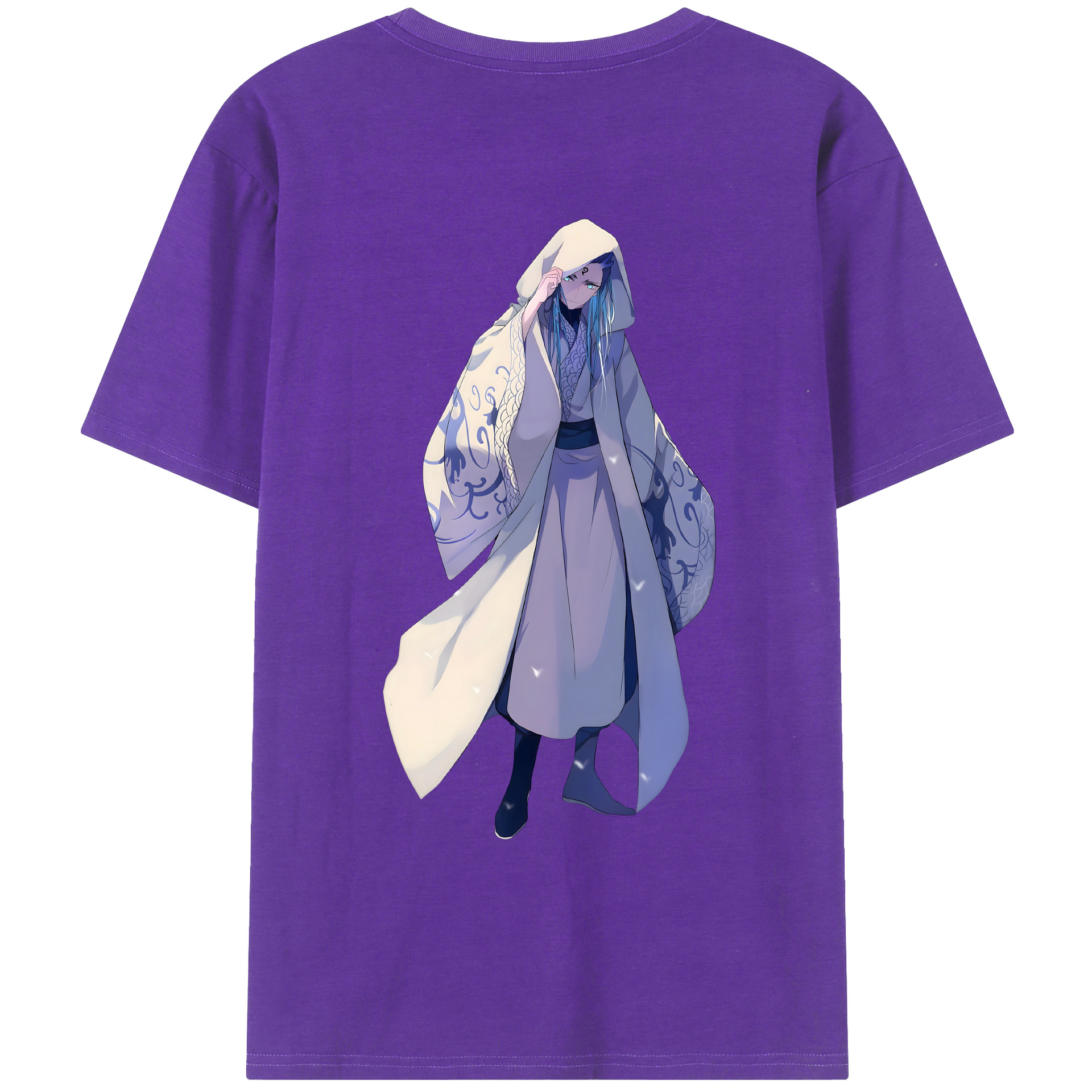 （画像用） Ne Zha 2 ナタ 魔童の大暴れ 綿100％ メンズ半袖Tシャツ（バックプリント） 通気性