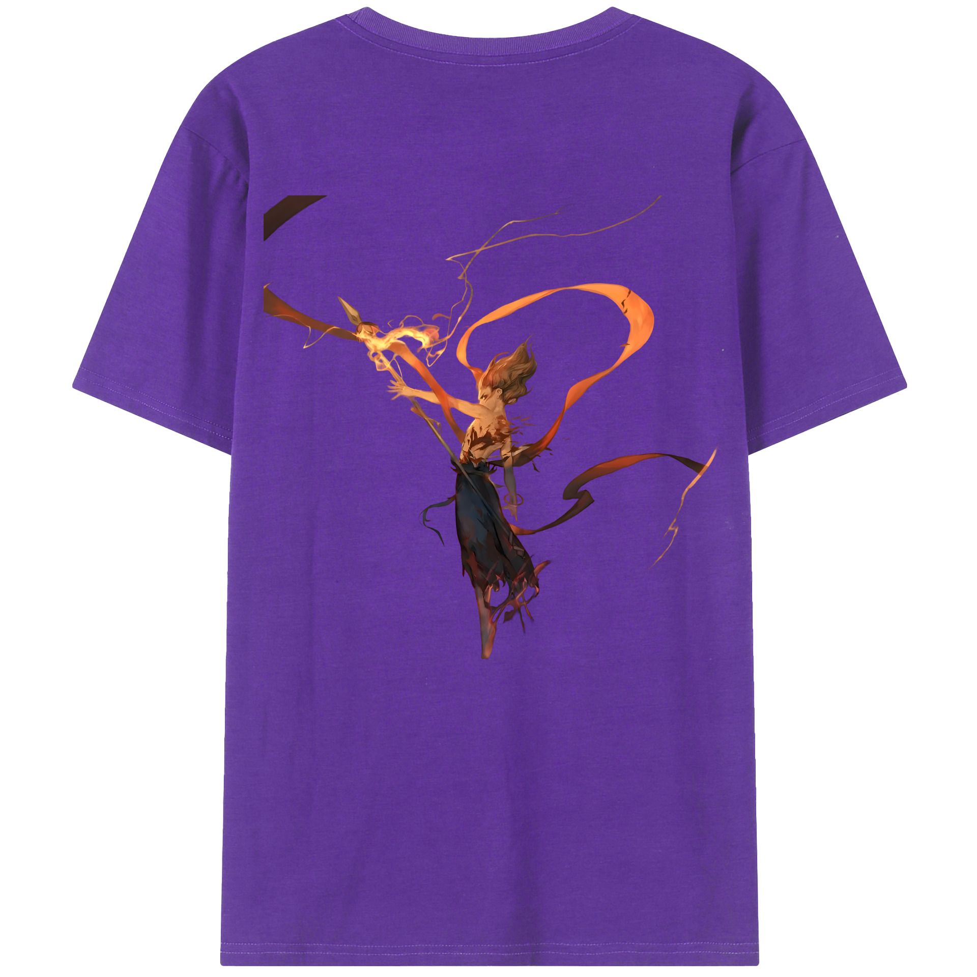 （画像用） Ne Zha 2 ナタ 魔童の大暴れ 綿100％ メンズ半袖Tシャツ（バックプリント） 通気性