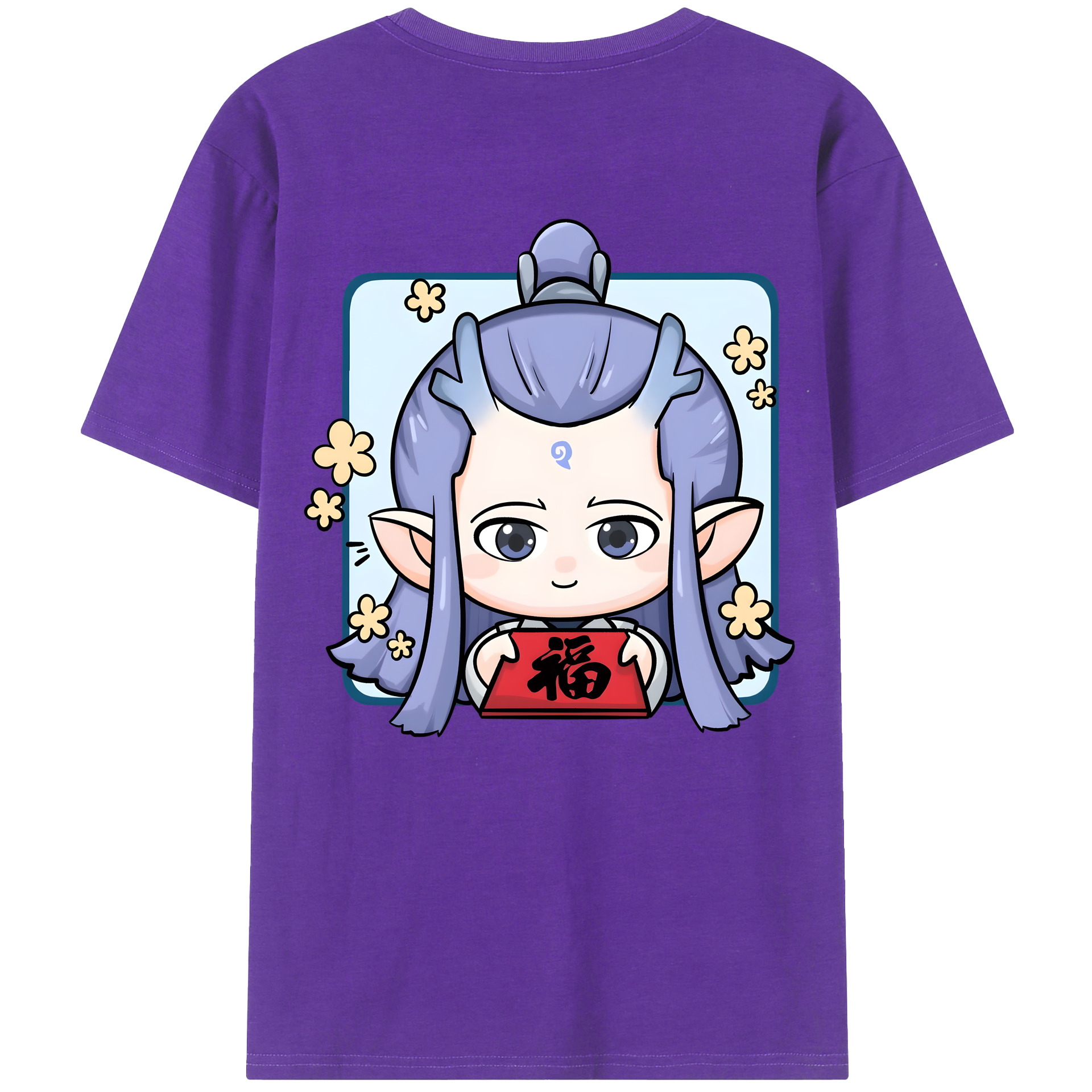 （画像用） Ne Zha 2 ナタ 魔童の大暴れ 綿100％ メンズ半袖Tシャツ（バックプリント） 通気性
