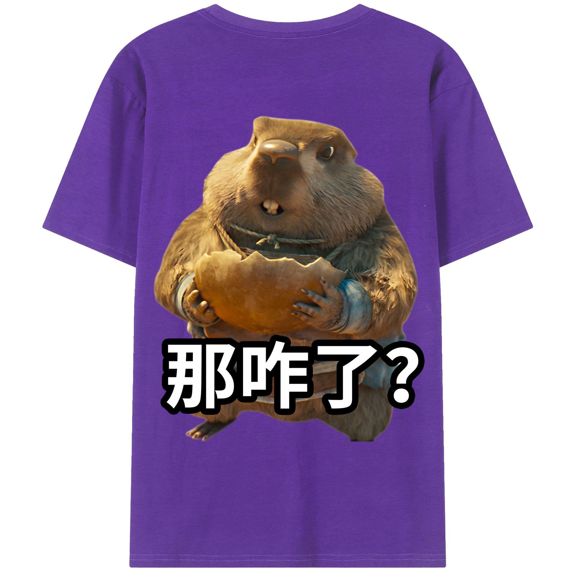（画像用） Ne Zha 2 ナタ 魔童の大暴れ 綿100％ メンズ半袖Tシャツ（バックプリント） 通気性