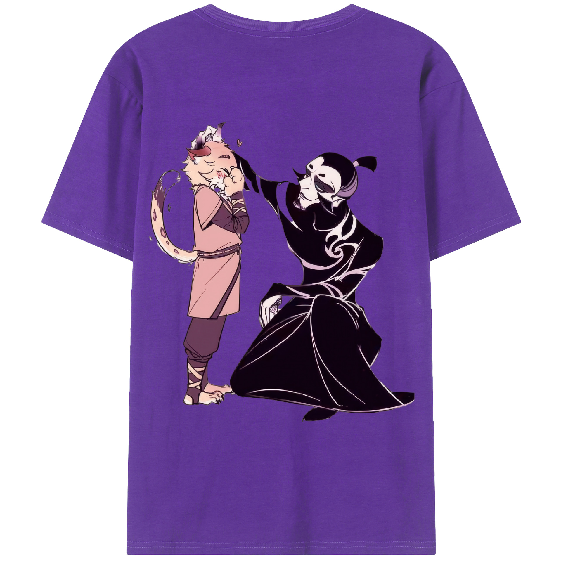 （画像用） Ne Zha 2 ナタ 魔童の大暴れ 綿100％ メンズ半袖Tシャツ（バックプリント） 通気性
