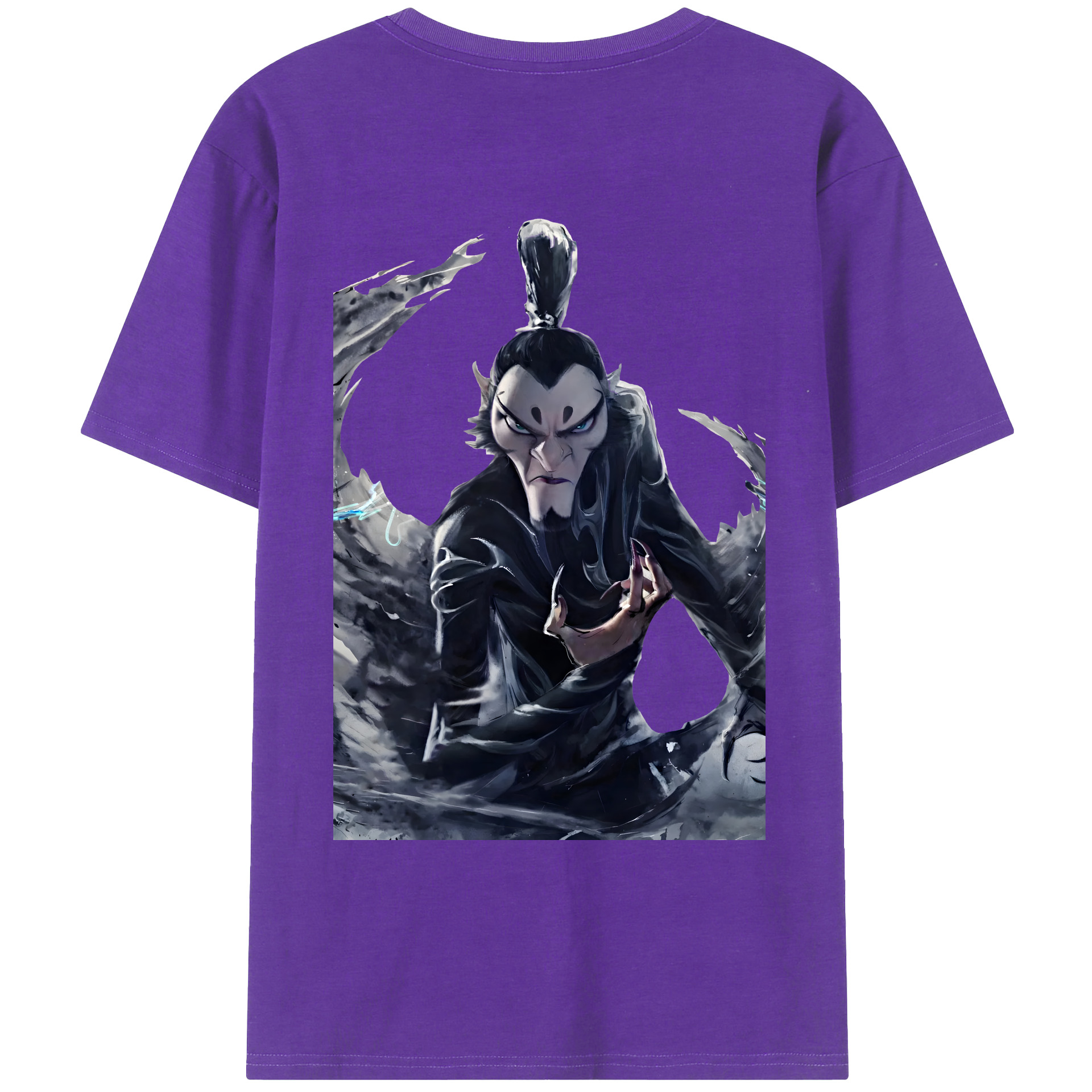 （画像用） Ne Zha 2 ナタ 魔童の大暴れ 綿100％ メンズ半袖Tシャツ（バックプリント） 通気性