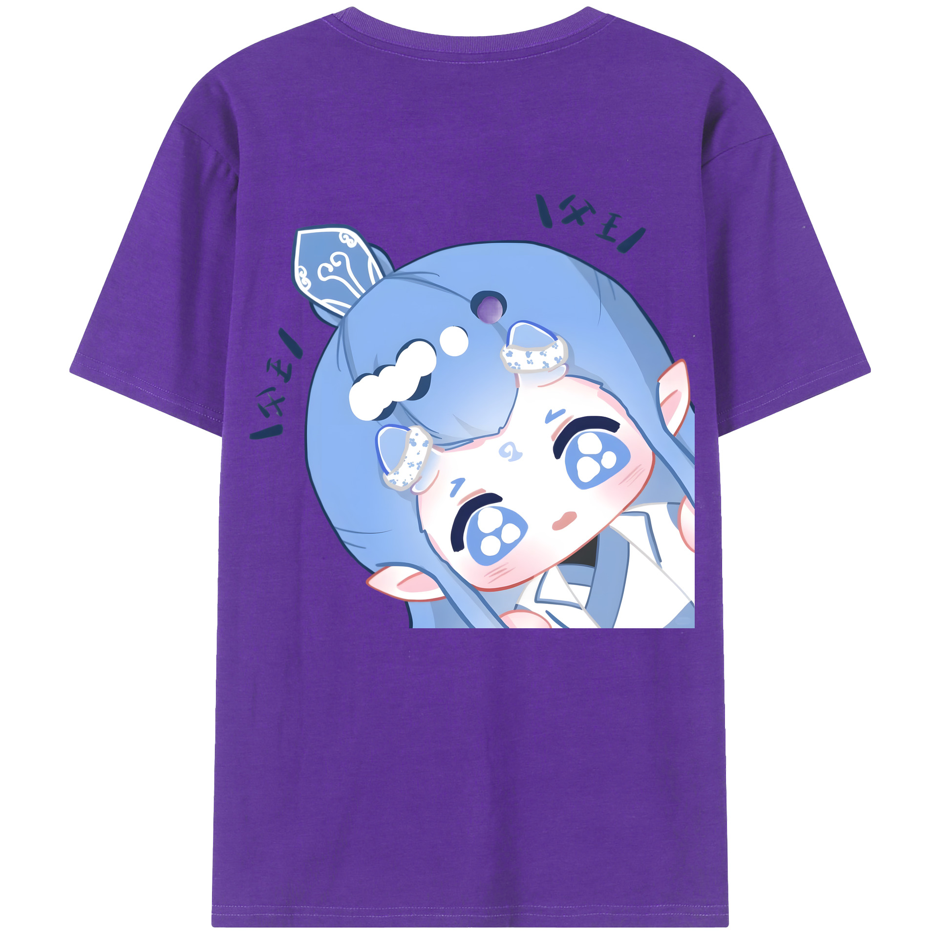 （画像用） Ne Zha 2 ナタ 魔童の大暴れ 綿100％ メンズ半袖Tシャツ（バックプリント） 通気性