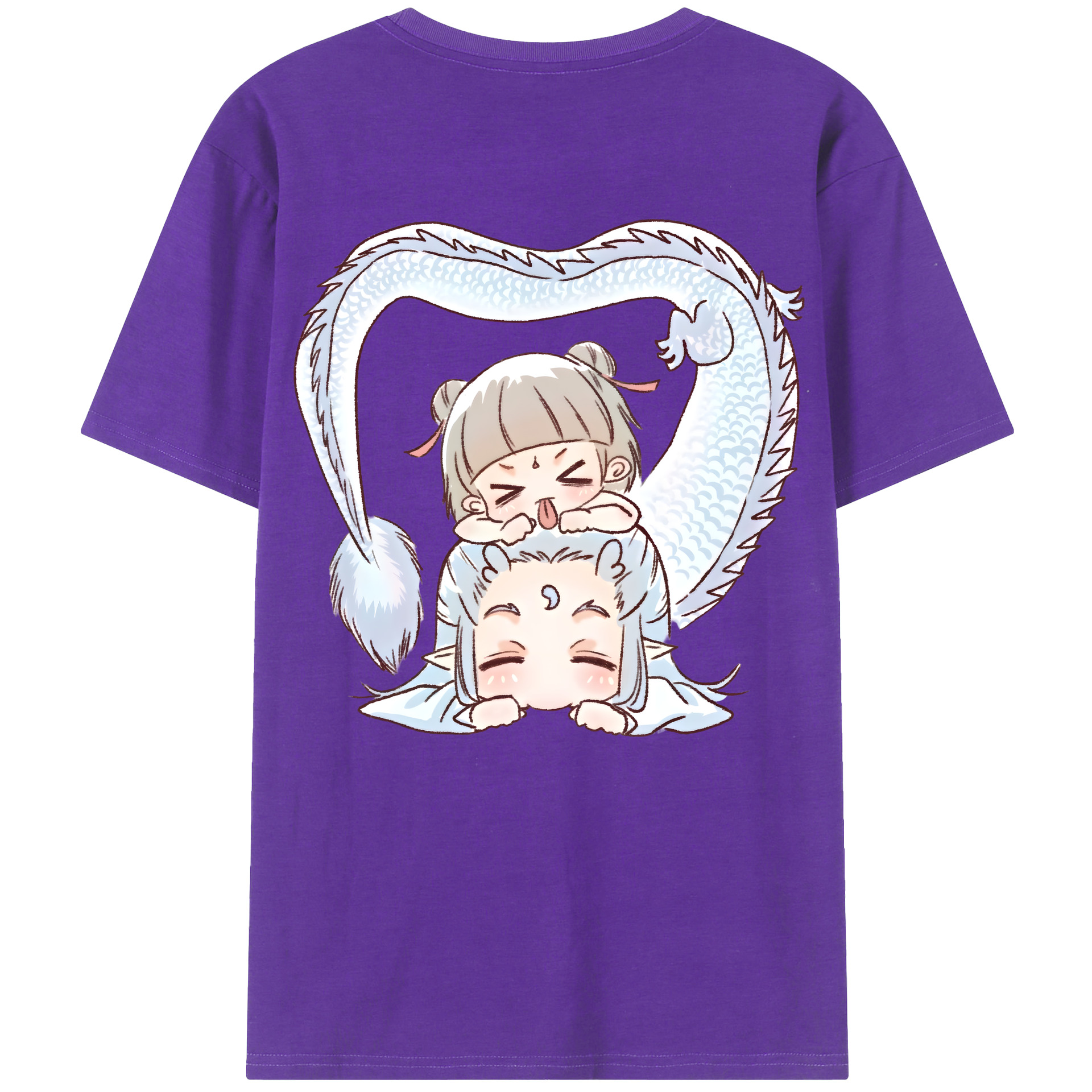 （画像用） Ne Zha 2 ナタ 魔童の大暴れ 綿100％ メンズ半袖Tシャツ（バックプリント） 通気性