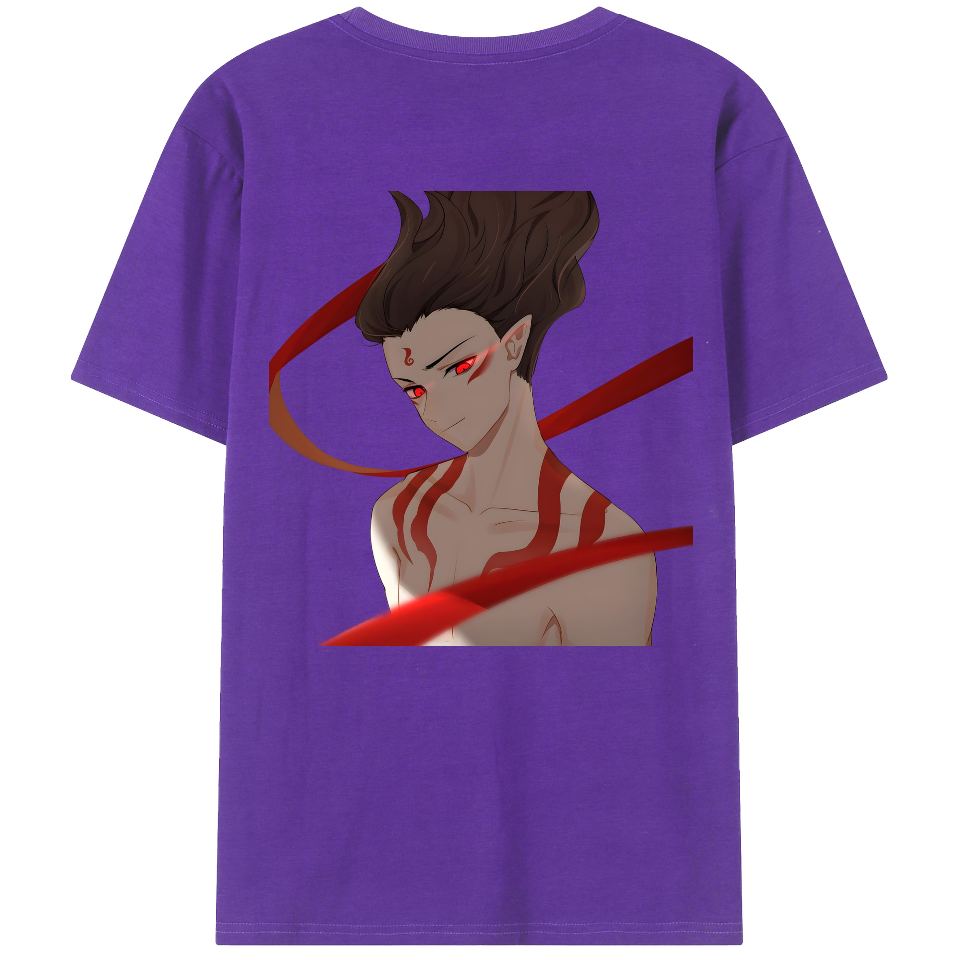 （画像用） Ne Zha 2 ナタ 魔童の大暴れ 綿100％ メンズ半袖Tシャツ（バックプリント） 通気性