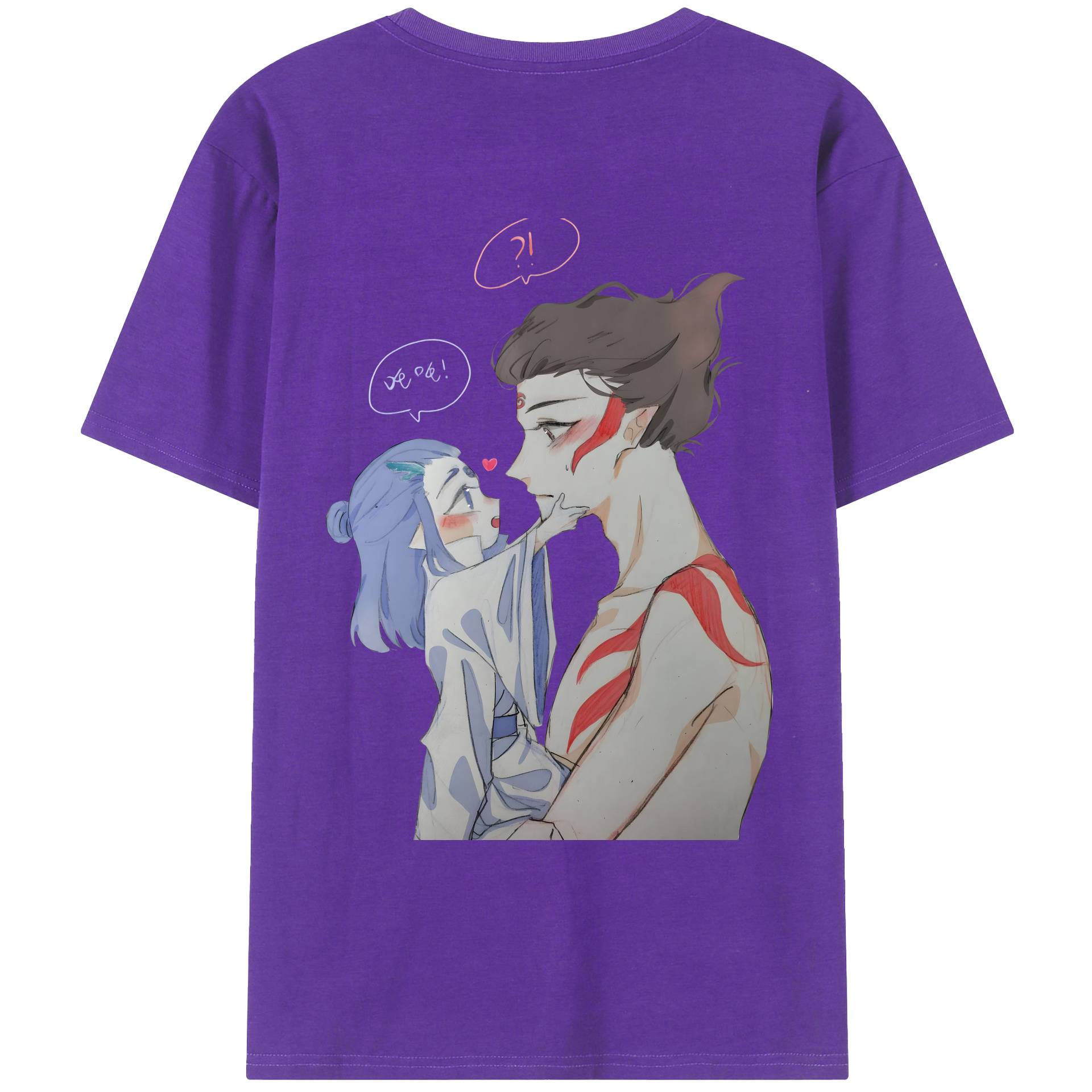 （画像用） Ne Zha 2 ナタ 魔童の大暴れ 綿100％ メンズ半袖Tシャツ（バックプリント） 通気性