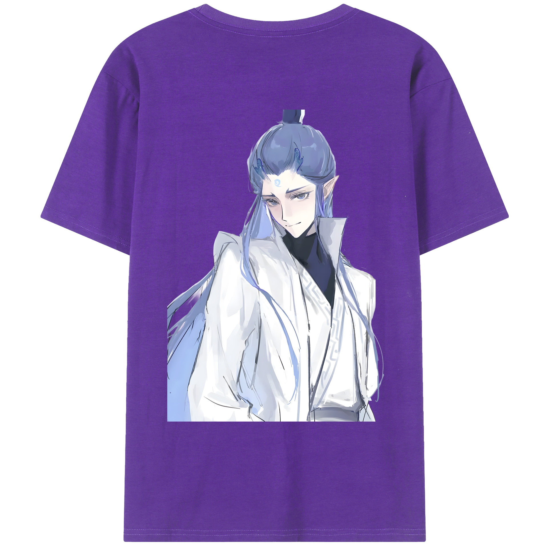 （画像用） Ne Zha 2 ナタ 魔童の大暴れ 綿100％ メンズ半袖Tシャツ（バックプリント） 通気性