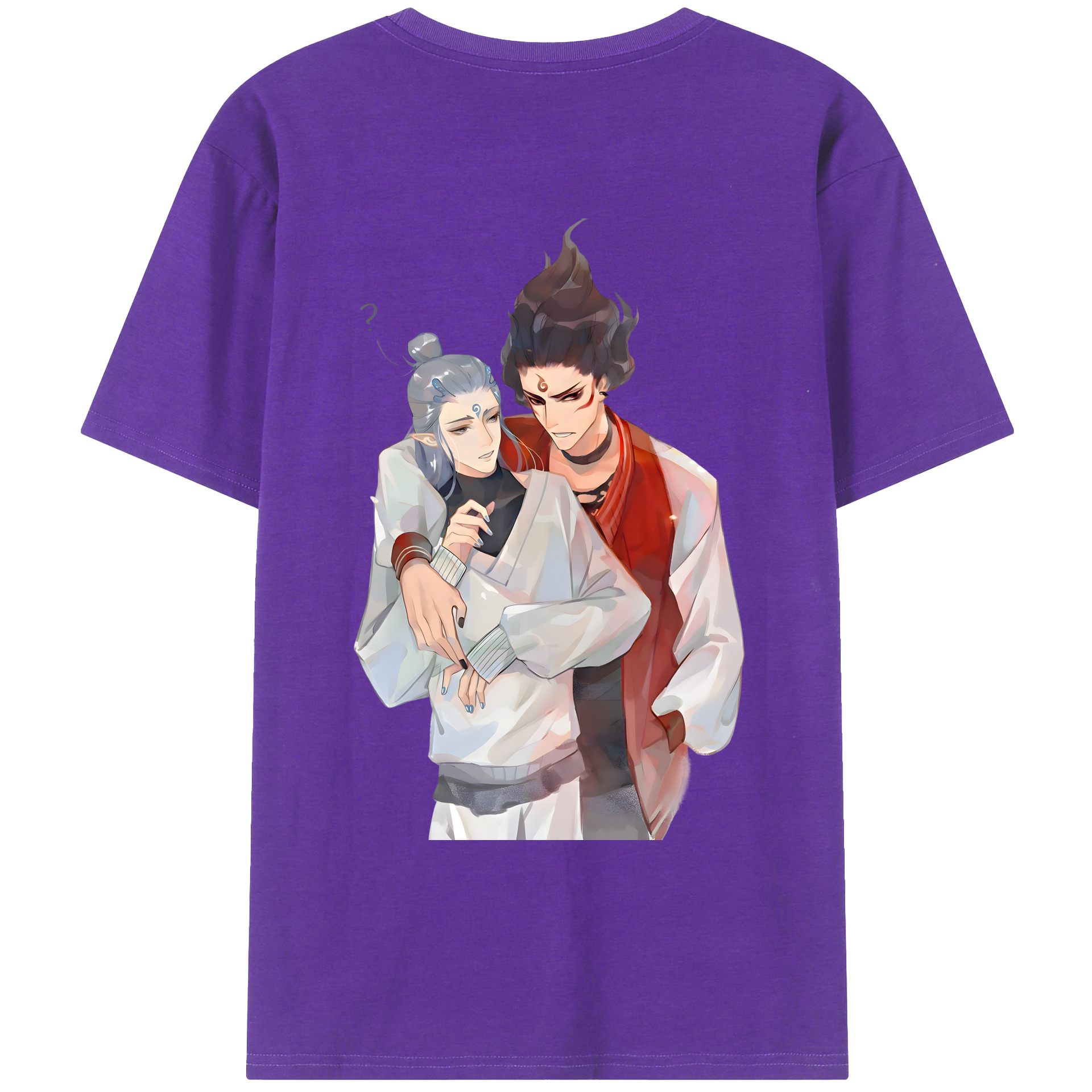 （画像用） Ne Zha 2 ナタ 魔童の大暴れ 綿100％ メンズ半袖Tシャツ（バックプリント） 通気性