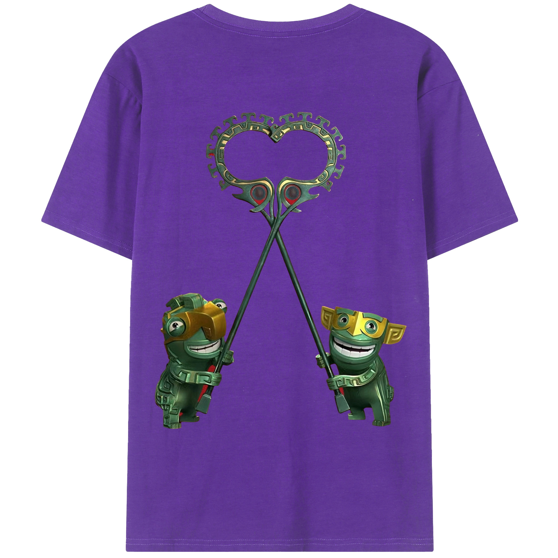 （画像用） Ne Zha 2 ナタ 魔童の大暴れ 綿100％ メンズ半袖Tシャツ（バックプリント） 通気性