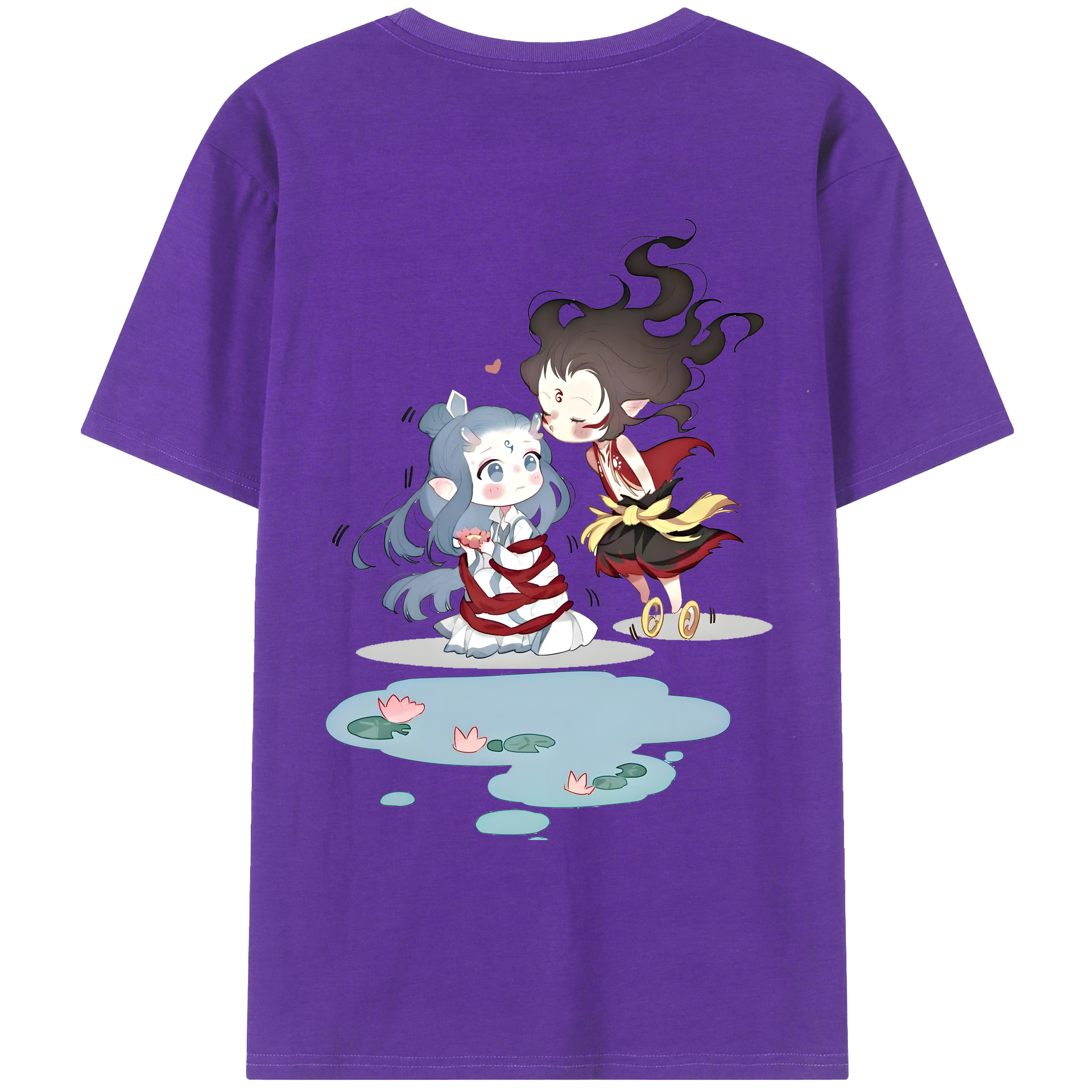 （画像用） Ne Zha 2 ナタ 魔童の大暴れ 綿100％ メンズ半袖Tシャツ（バックプリント） 通気性