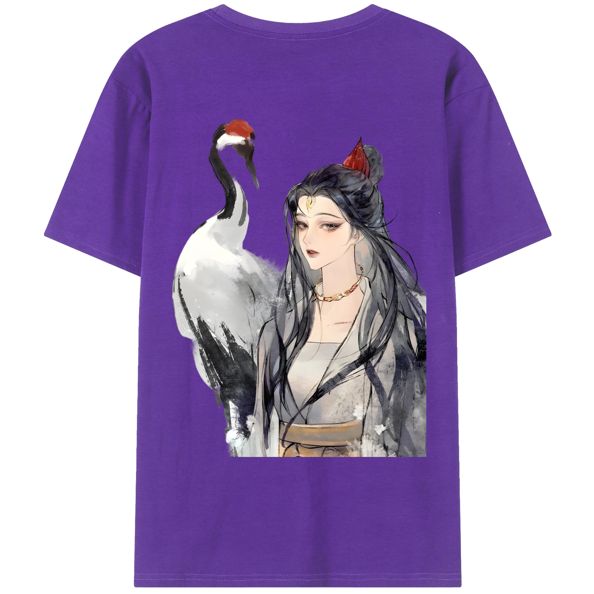 （画像用） Ne Zha 2 ナタ 魔童の大暴れ 綿100％ メンズ半袖Tシャツ（バックプリント） 通気性