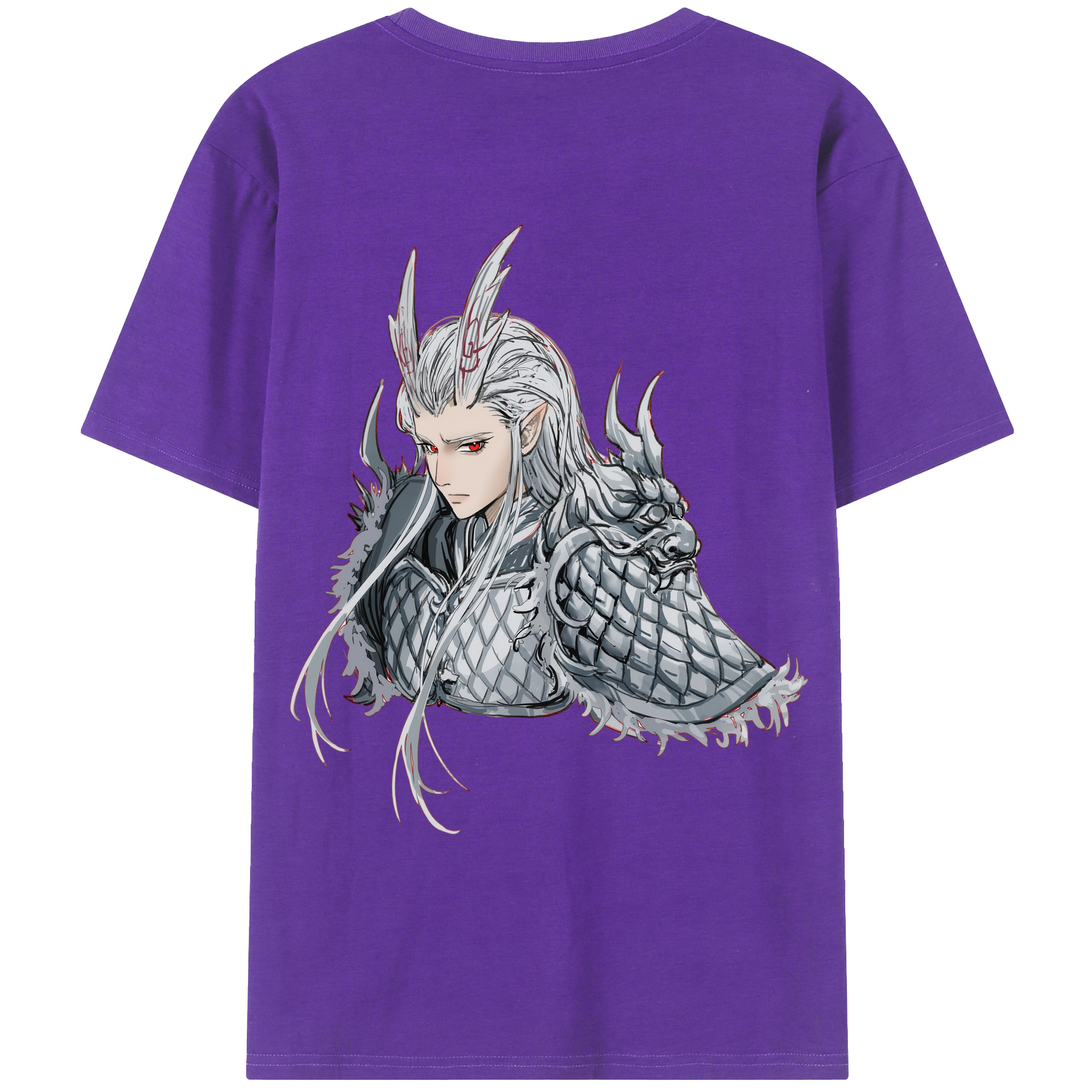 （画像用） Ne Zha 2 ナタ 魔童の大暴れ 綿100％ メンズ半袖Tシャツ（バックプリント） 通気性