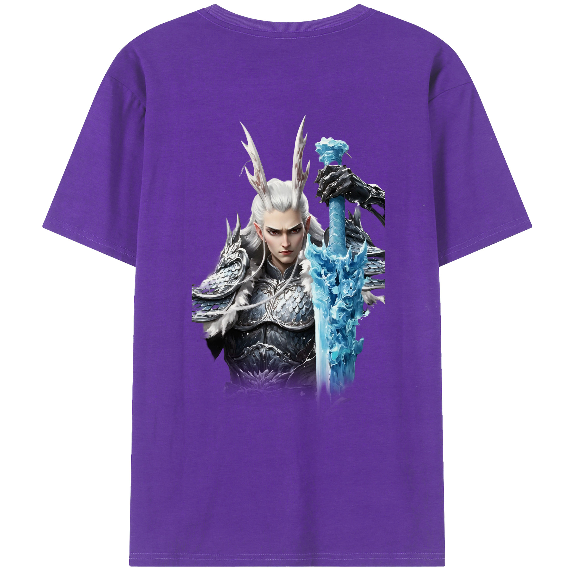 （画像用） Ne Zha 2 ナタ 魔童の大暴れ 綿100％ メンズ半袖Tシャツ（バックプリント） 通気性