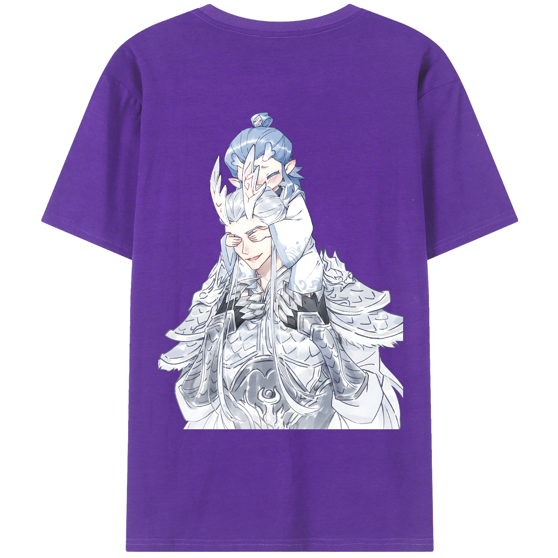 （画像用） Ne Zha 2 ナタ 魔童の大暴れ 綿100％ メンズ半袖Tシャツ（バックプリント） 通気性