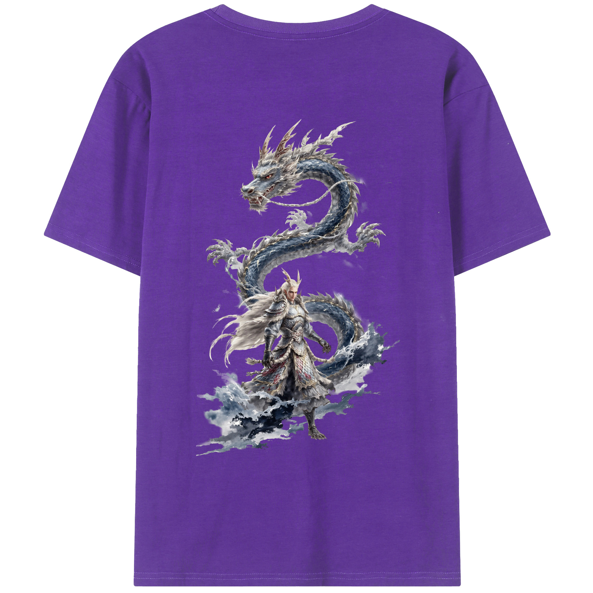 （画像用） Ne Zha 2 ナタ 魔童の大暴れ 綿100％ メンズ半袖Tシャツ（バックプリント） 通気性
