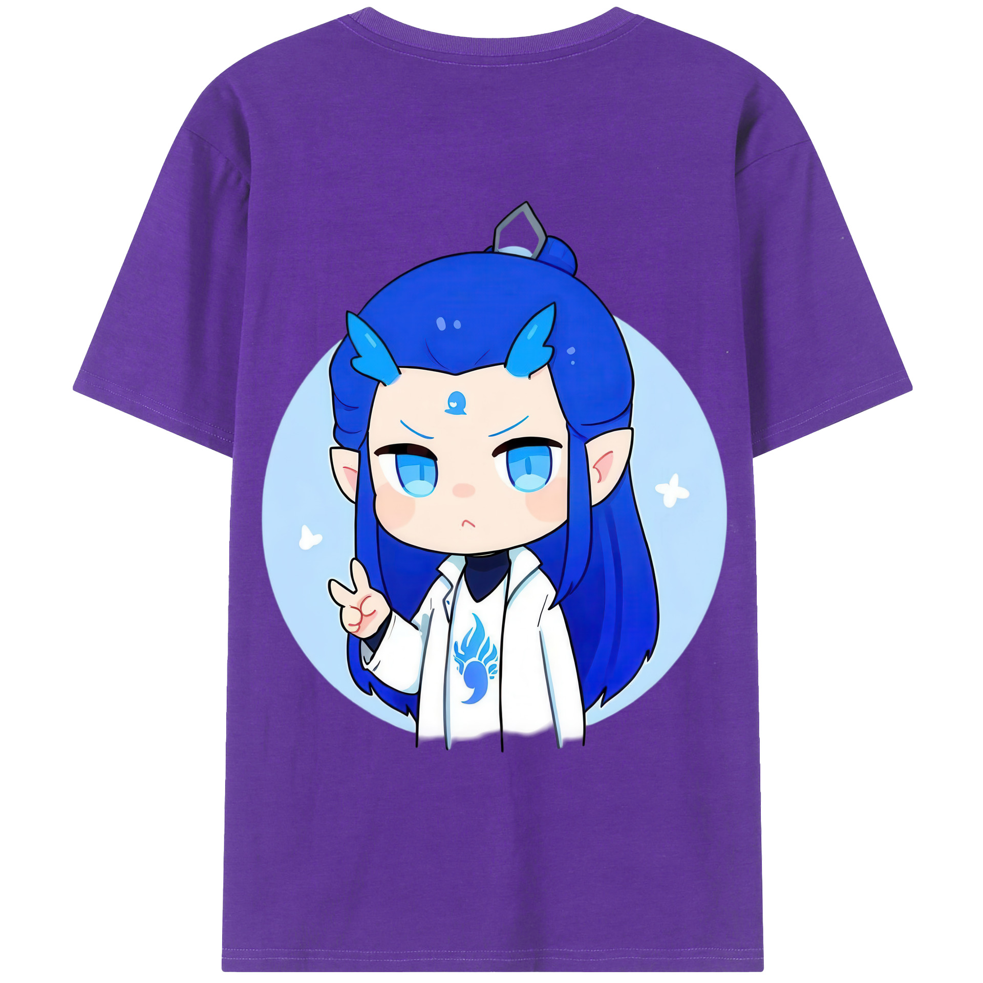 （画像用） Ne Zha 2 ナタ 魔童の大暴れ 綿100％ メンズ半袖Tシャツ（バックプリント） 通気性
