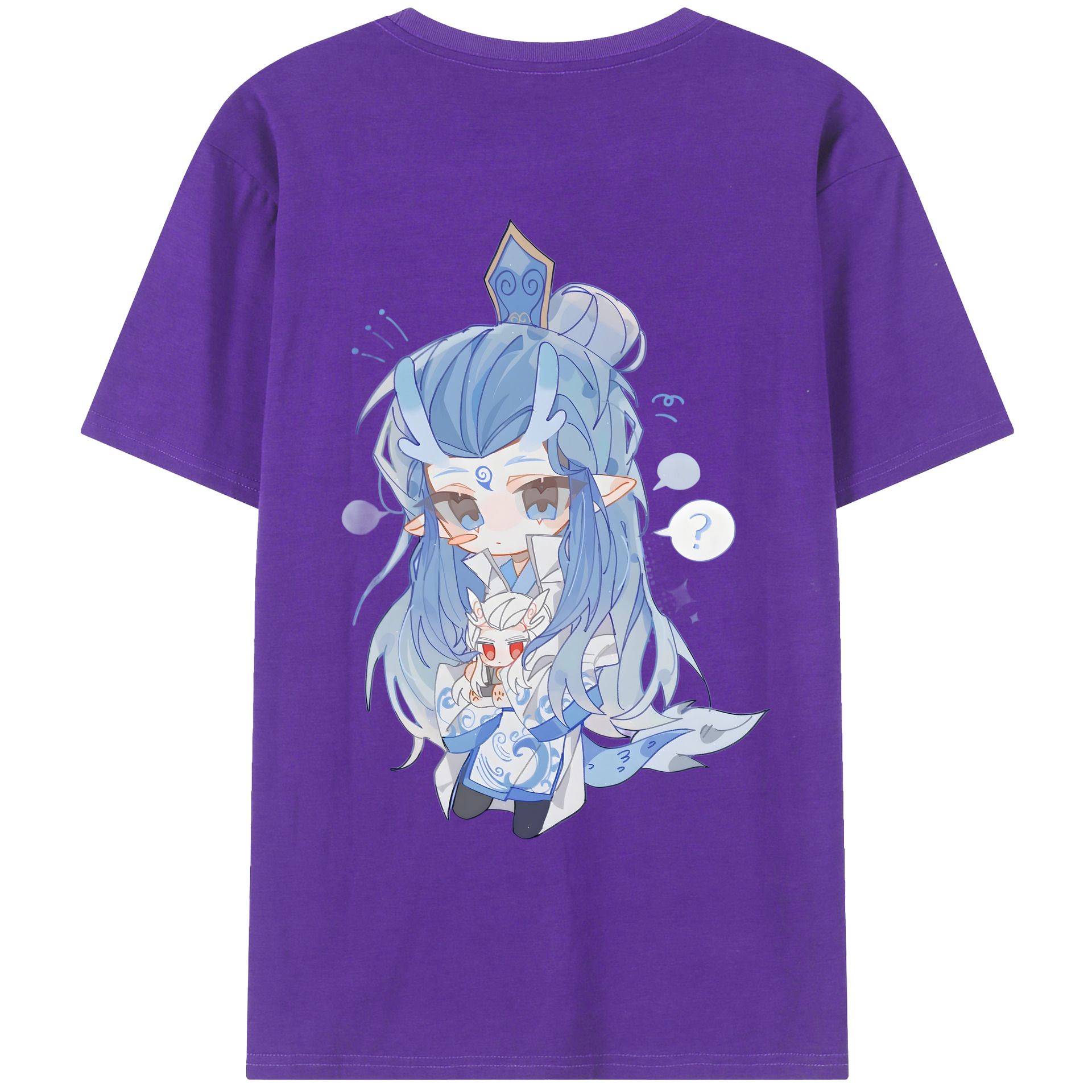 （画像用） Ne Zha 2 ナタ 魔童の大暴れ 綿100％ メンズ半袖Tシャツ（バックプリント） 通気性