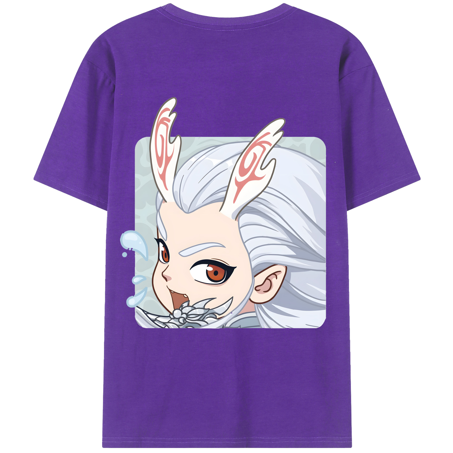 （画像用） Ne Zha 2 ナタ 魔童の大暴れ 綿100％ メンズ半袖Tシャツ（バックプリント） 通気性