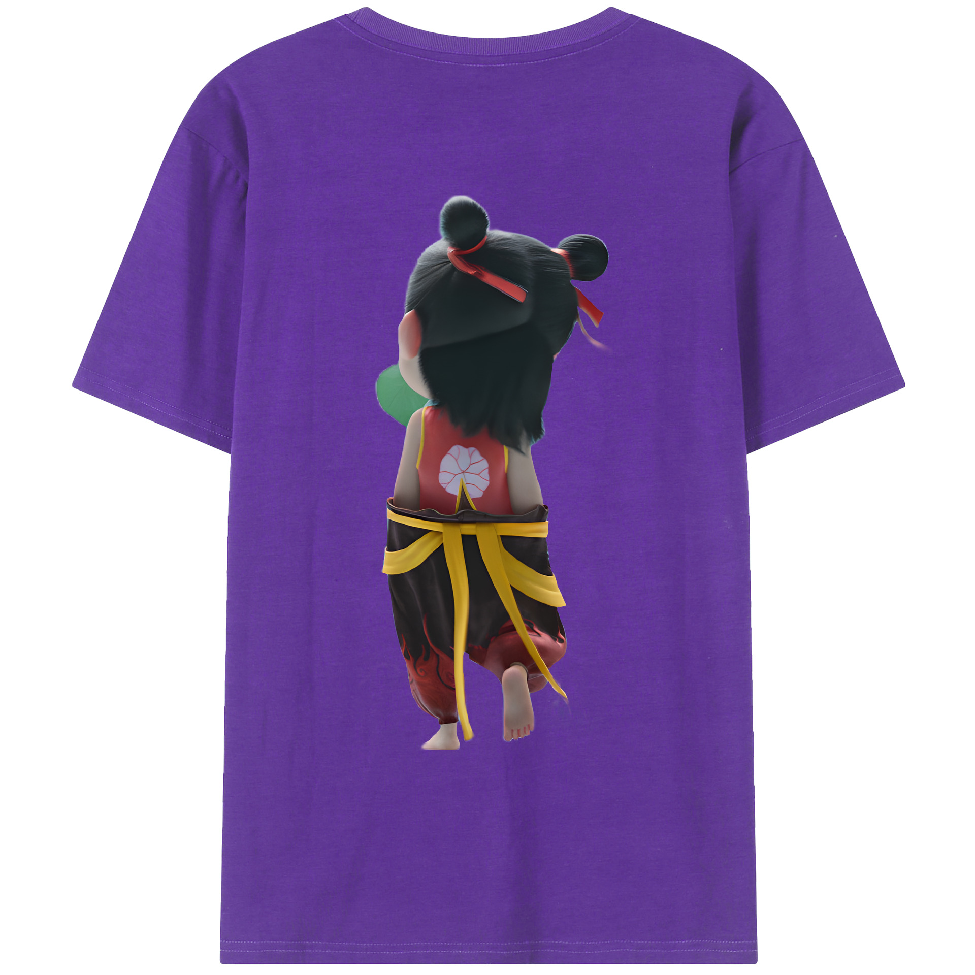 （画像用） Ne Zha 2 ナタ 魔童の大暴れ 綿100％ メンズ半袖Tシャツ（バックプリント） 通気性