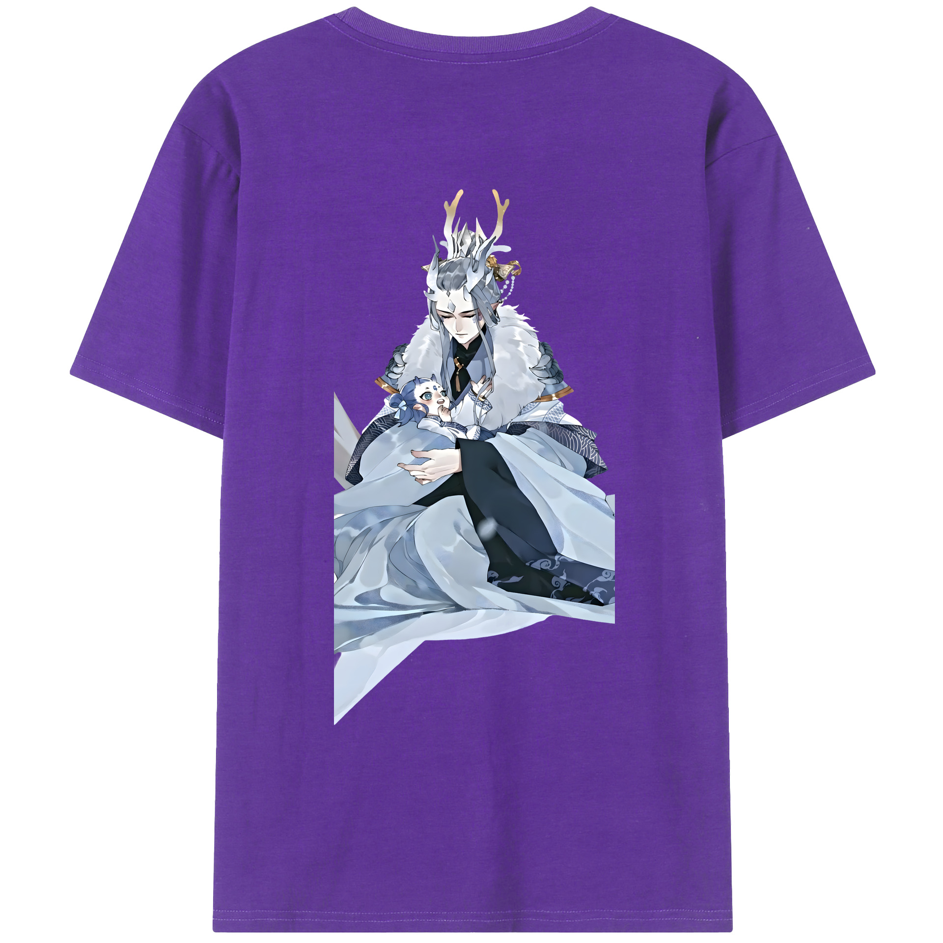 （画像用） Ne Zha 2 ナタ 魔童の大暴れ 綿100％ メンズ半袖Tシャツ（バックプリント） 通気性