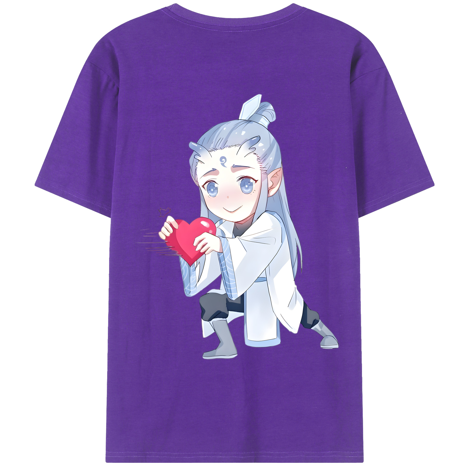 （画像用） Ne Zha 2 ナタ 魔童の大暴れ 綿100％ メンズ半袖Tシャツ（バックプリント） 通気性