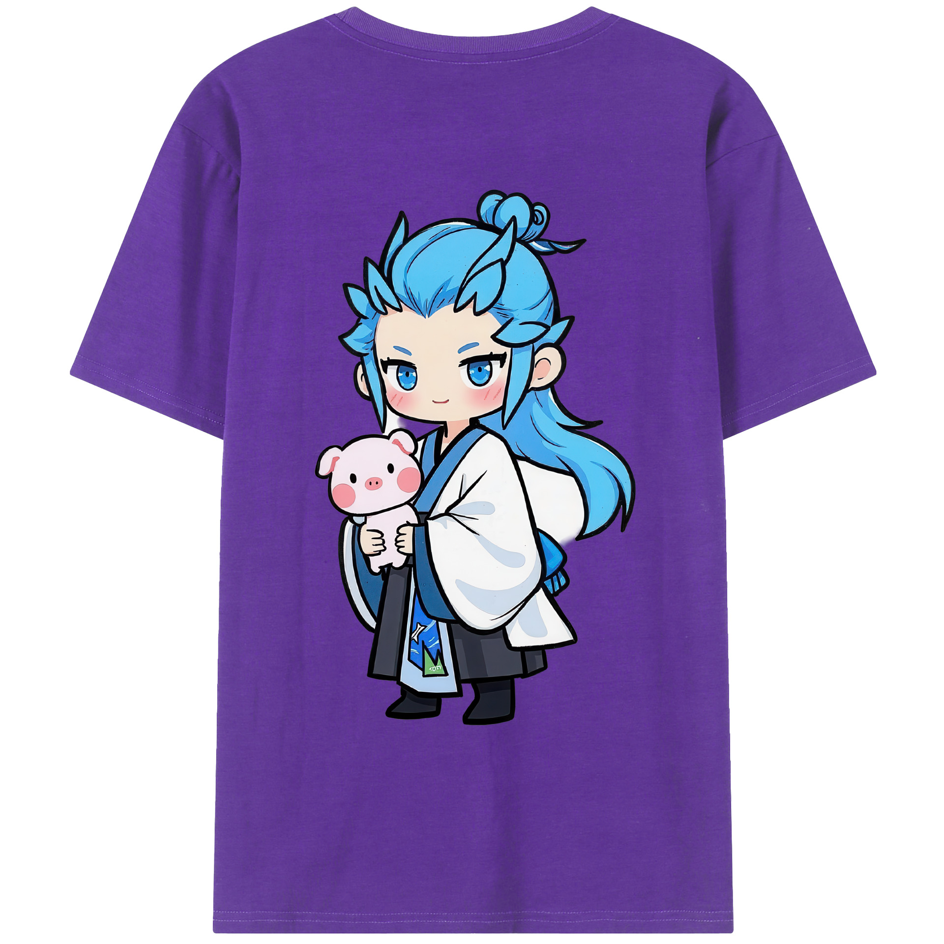 （画像用） Ne Zha 2 ナタ 魔童の大暴れ 綿100％ メンズ半袖Tシャツ（バックプリント） 通気性