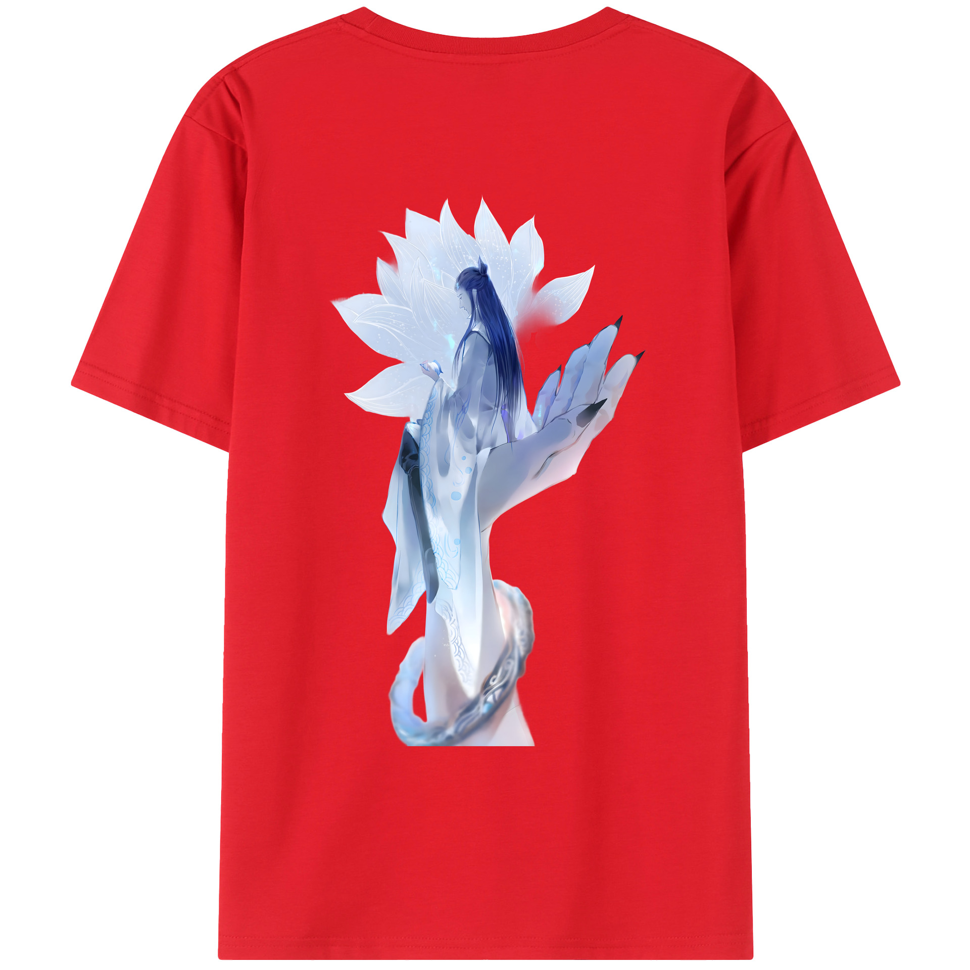 （画像用） Ne Zha 2 ナタ 魔童の大暴れ 綿100％ メンズ半袖Tシャツ（バックプリント） 通気性