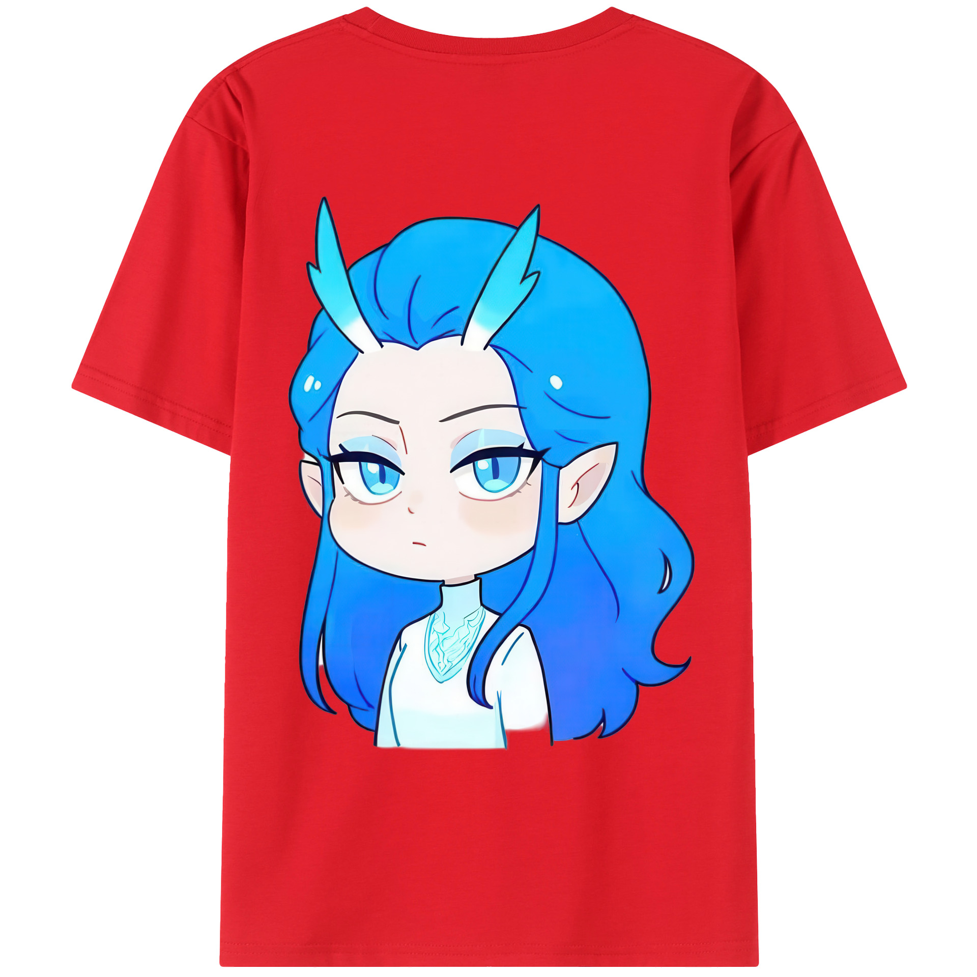 （画像用） Ne Zha 2 ナタ 魔童の大暴れ 綿100％ メンズ半袖Tシャツ（バックプリント） 通気性