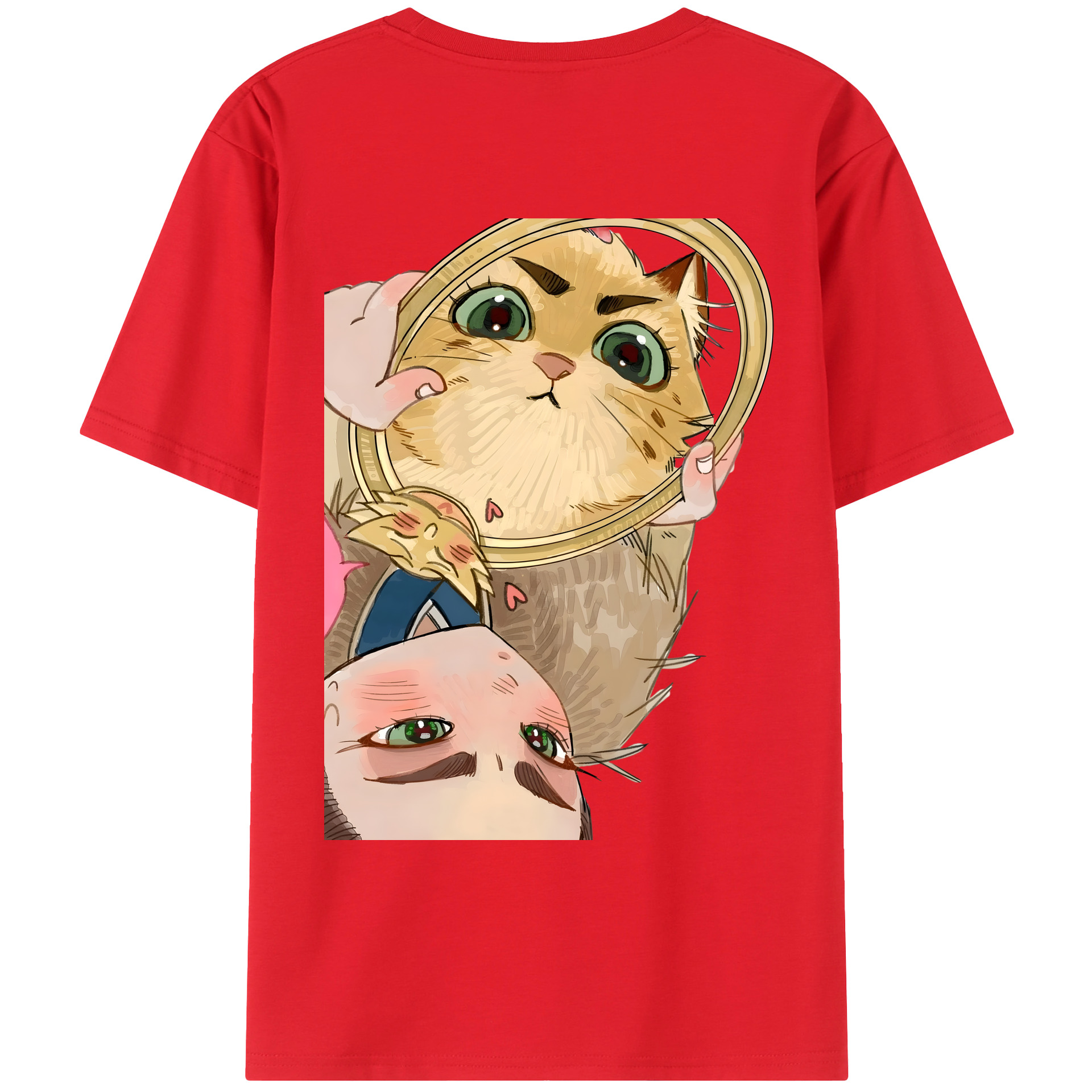 （画像用） Ne Zha 2 ナタ 魔童の大暴れ 綿100％ メンズ半袖Tシャツ（バックプリント） 通気性