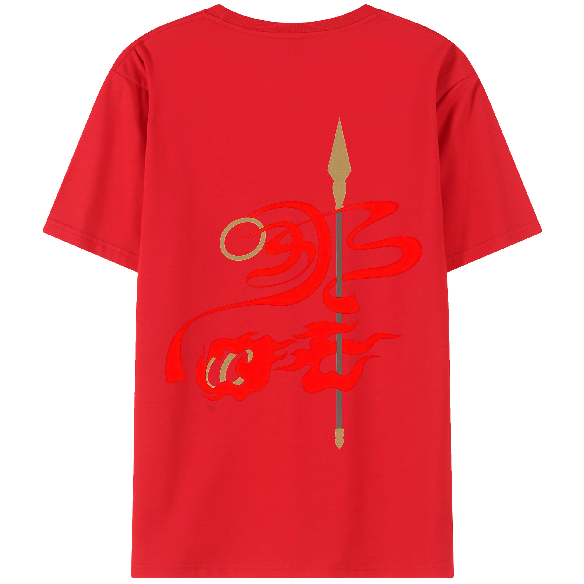 （画像用） Ne Zha 2 ナタ 魔童の大暴れ 綿100％ メンズ半袖Tシャツ（バックプリント） 通気性