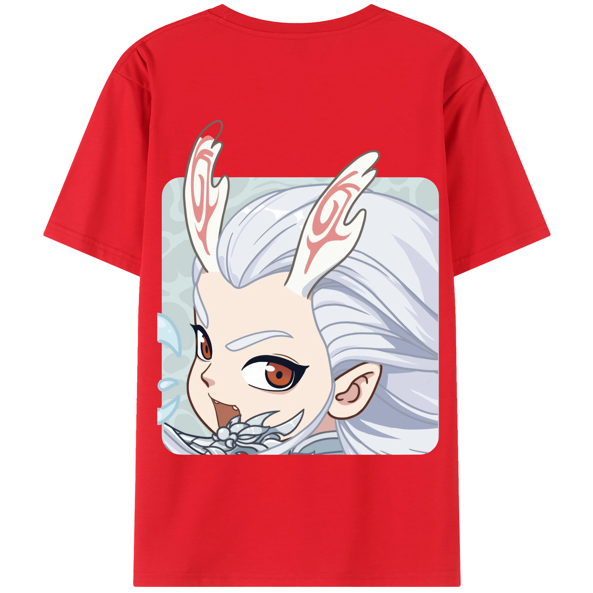 （画像用） Ne Zha 2 ナタ 魔童の大暴れ 綿100％ メンズ半袖Tシャツ（バックプリント） 通気性