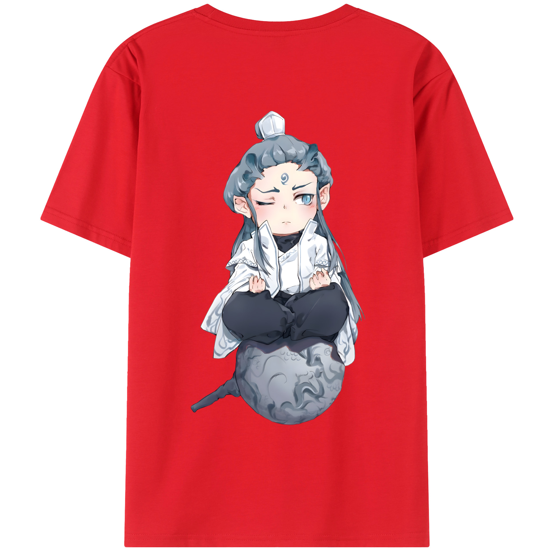 （画像用） Ne Zha 2 ナタ 魔童の大暴れ 綿100％ メンズ半袖Tシャツ（バックプリント） 通気性