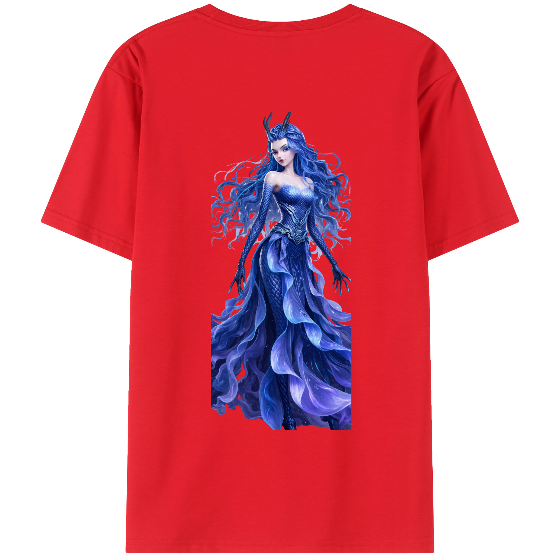 （画像用） Ne Zha 2 ナタ 魔童の大暴れ 綿100％ メンズ半袖Tシャツ（バックプリント） 通気性