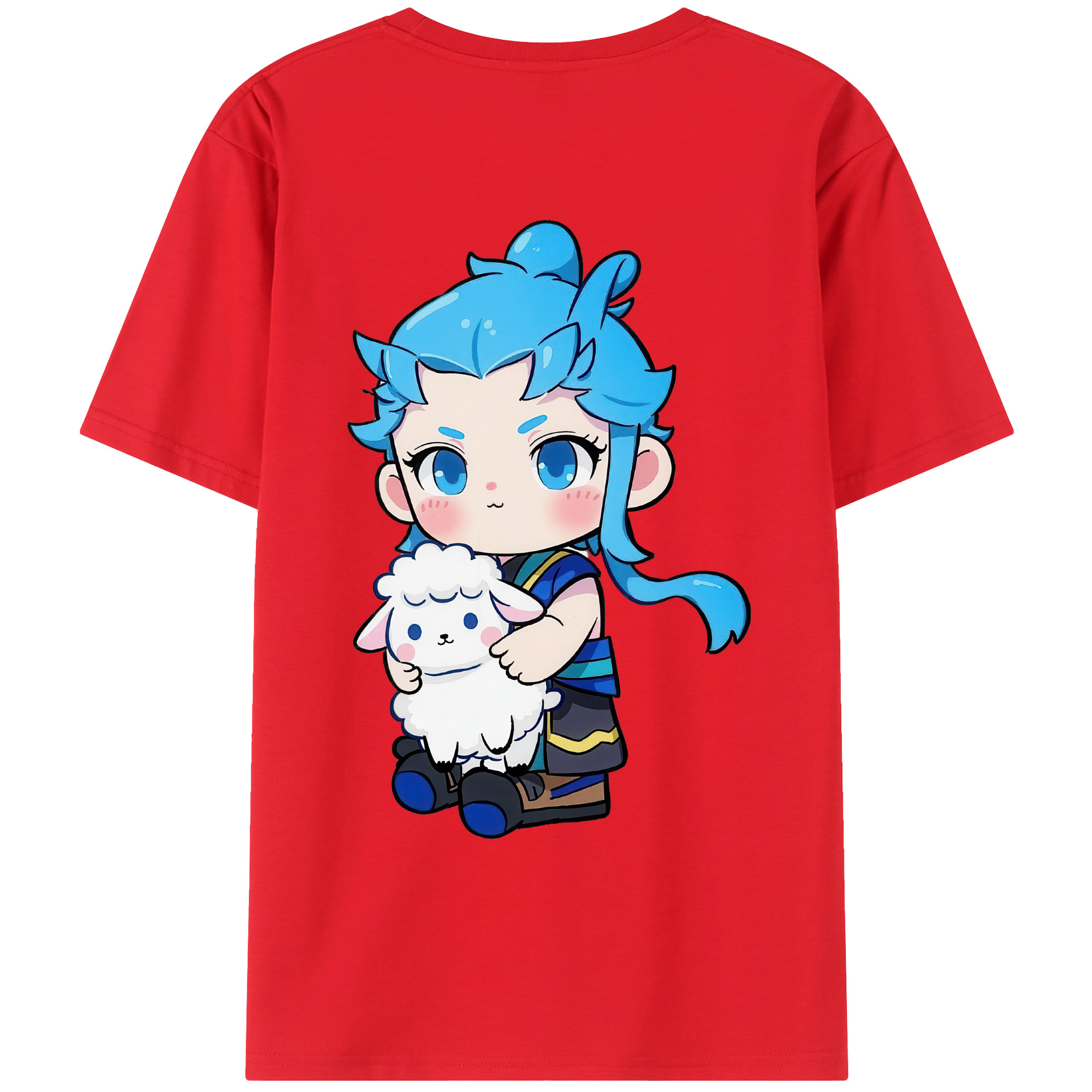 （画像用） Ne Zha 2 ナタ 魔童の大暴れ 綿100％ メンズ半袖Tシャツ（バックプリント） 通気性