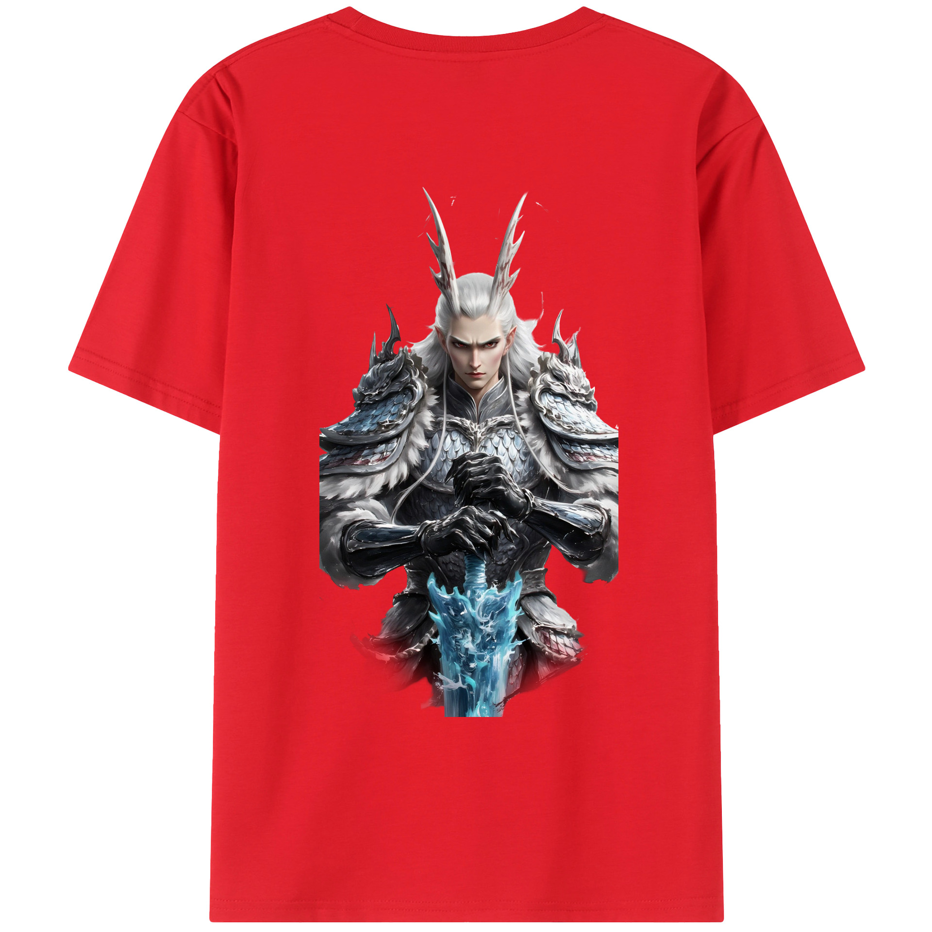 （画像用） Ne Zha 2 ナタ 魔童の大暴れ 綿100％ メンズ半袖Tシャツ（バックプリント） 通気性