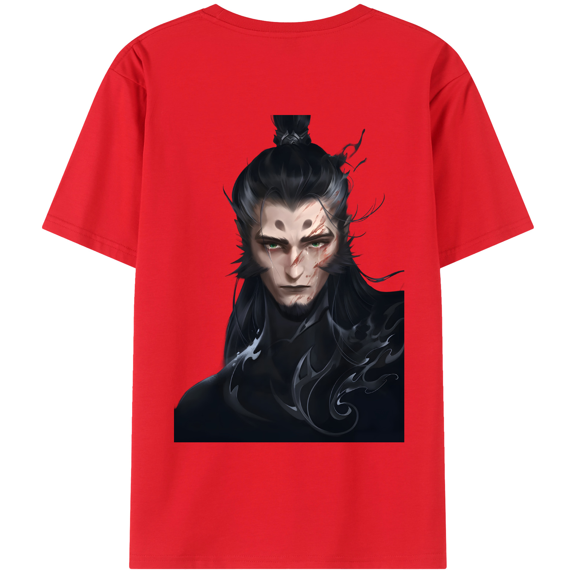 （画像用） Ne Zha 2 ナタ 魔童の大暴れ 綿100％ メンズ半袖Tシャツ（バックプリント） 通気性