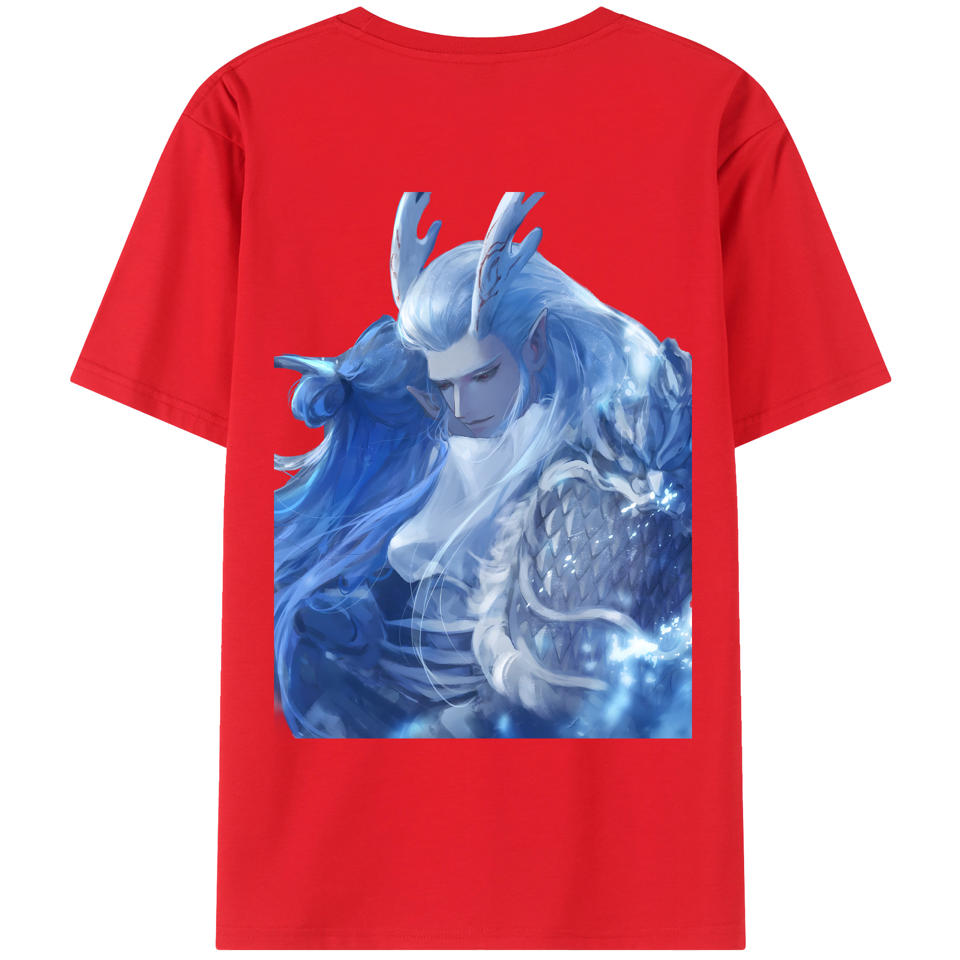 （画像用） Ne Zha 2 ナタ 魔童の大暴れ 綿100％ メンズ半袖Tシャツ（バックプリント） 通気性