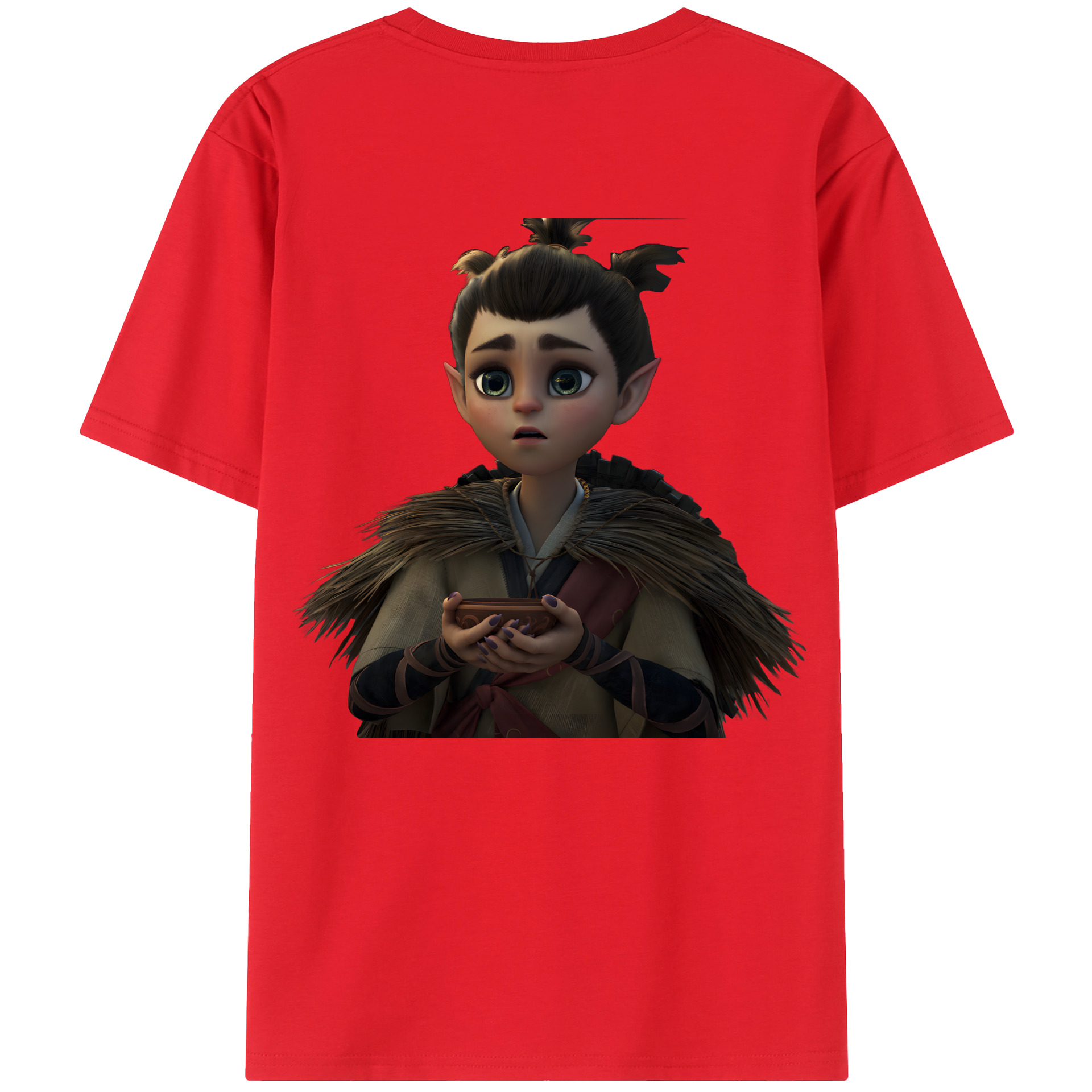 （画像用） Ne Zha 2 ナタ 魔童の大暴れ 綿100％ メンズ半袖Tシャツ（バックプリント） 通気性