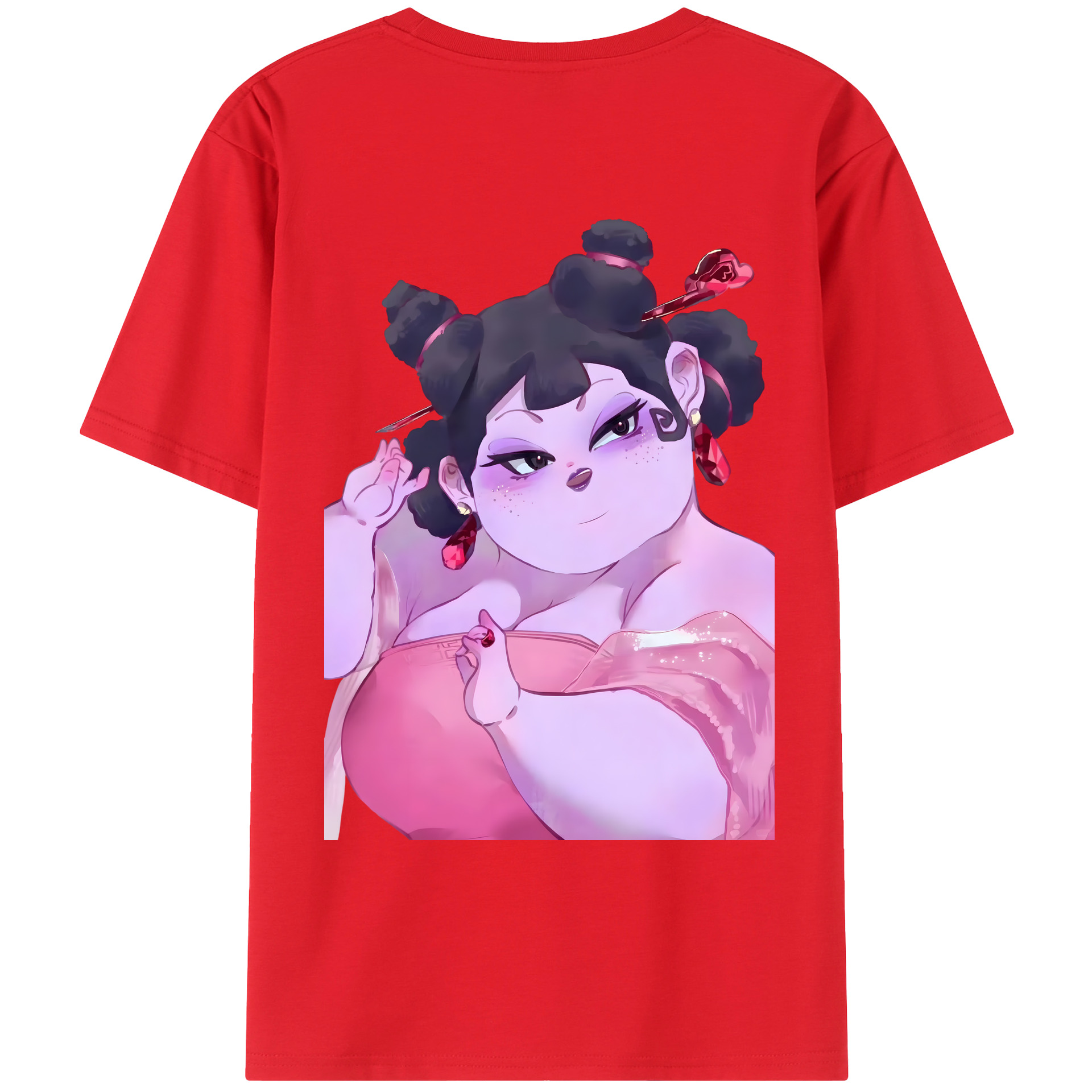 （画像用） Ne Zha 2 ナタ 魔童の大暴れ 綿100％ メンズ半袖Tシャツ（バックプリント） 通気性