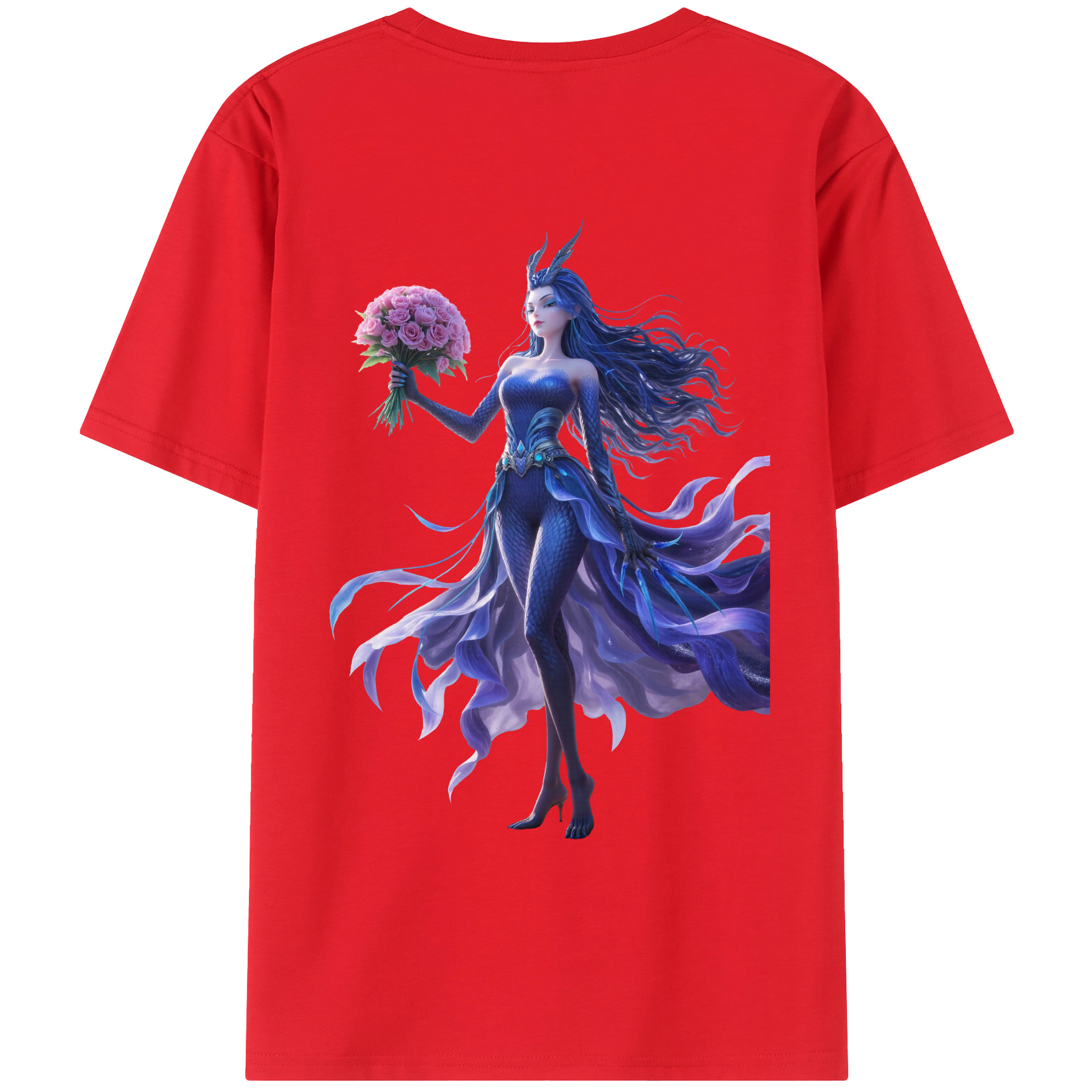 （画像用） Ne Zha 2 ナタ 魔童の大暴れ 綿100％ メンズ半袖Tシャツ（バックプリント） 通気性