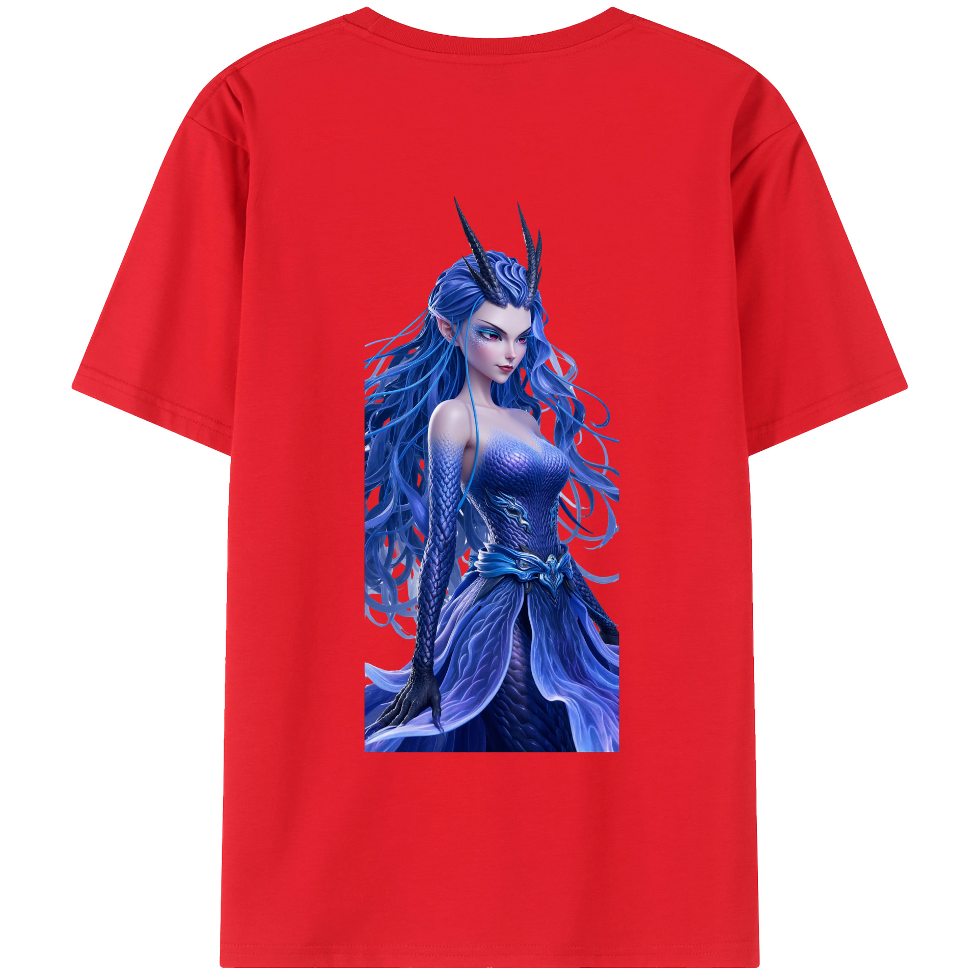 （画像用） Ne Zha 2 ナタ 魔童の大暴れ 綿100％ メンズ半袖Tシャツ（バックプリント） 通気性
