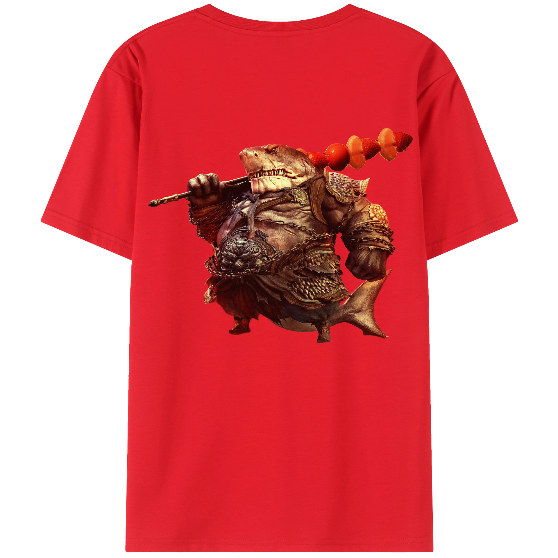 （画像用） Ne Zha 2 ナタ 魔童の大暴れ 綿100％ メンズ半袖Tシャツ（バックプリント） 通気性